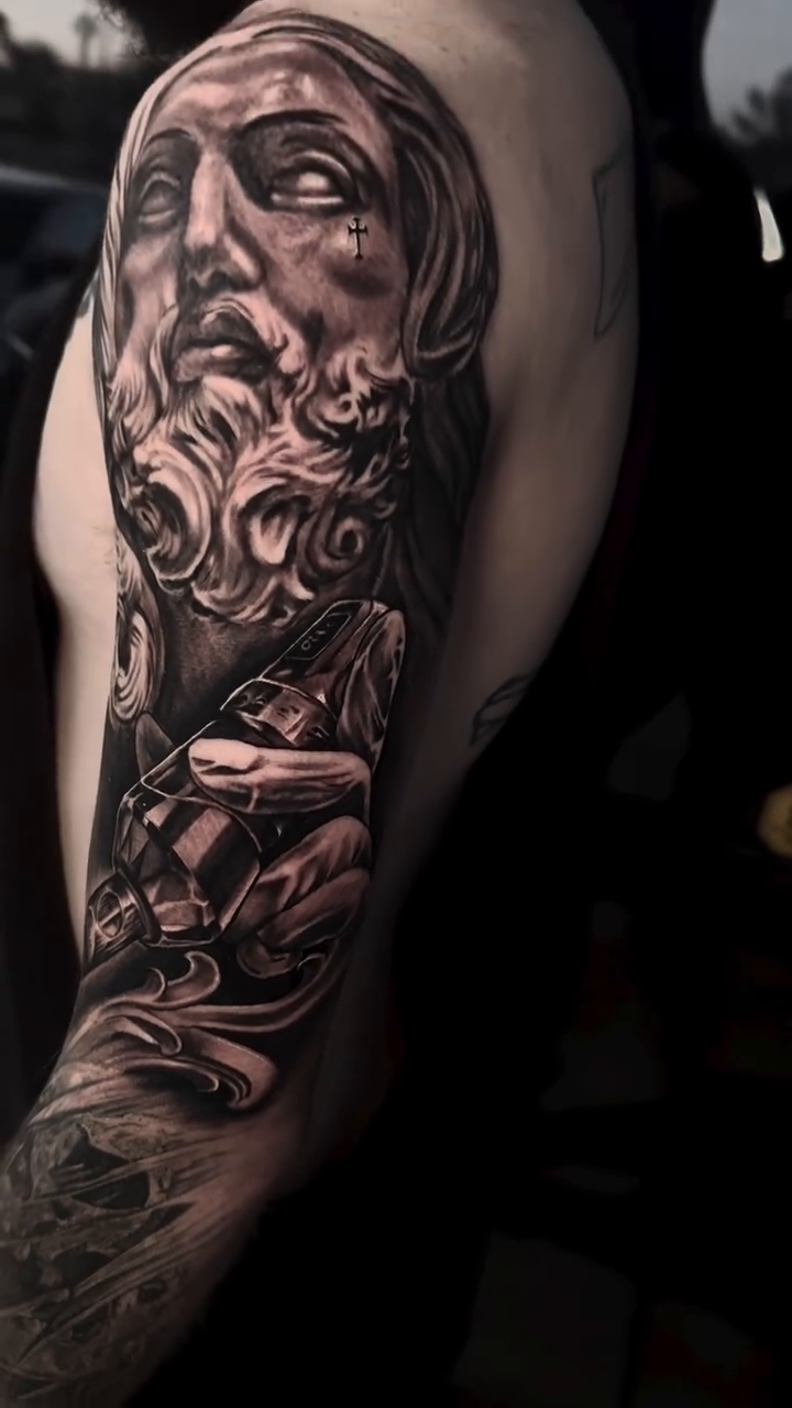 Tattoo by @benzo_ink — realism, black_and_grey