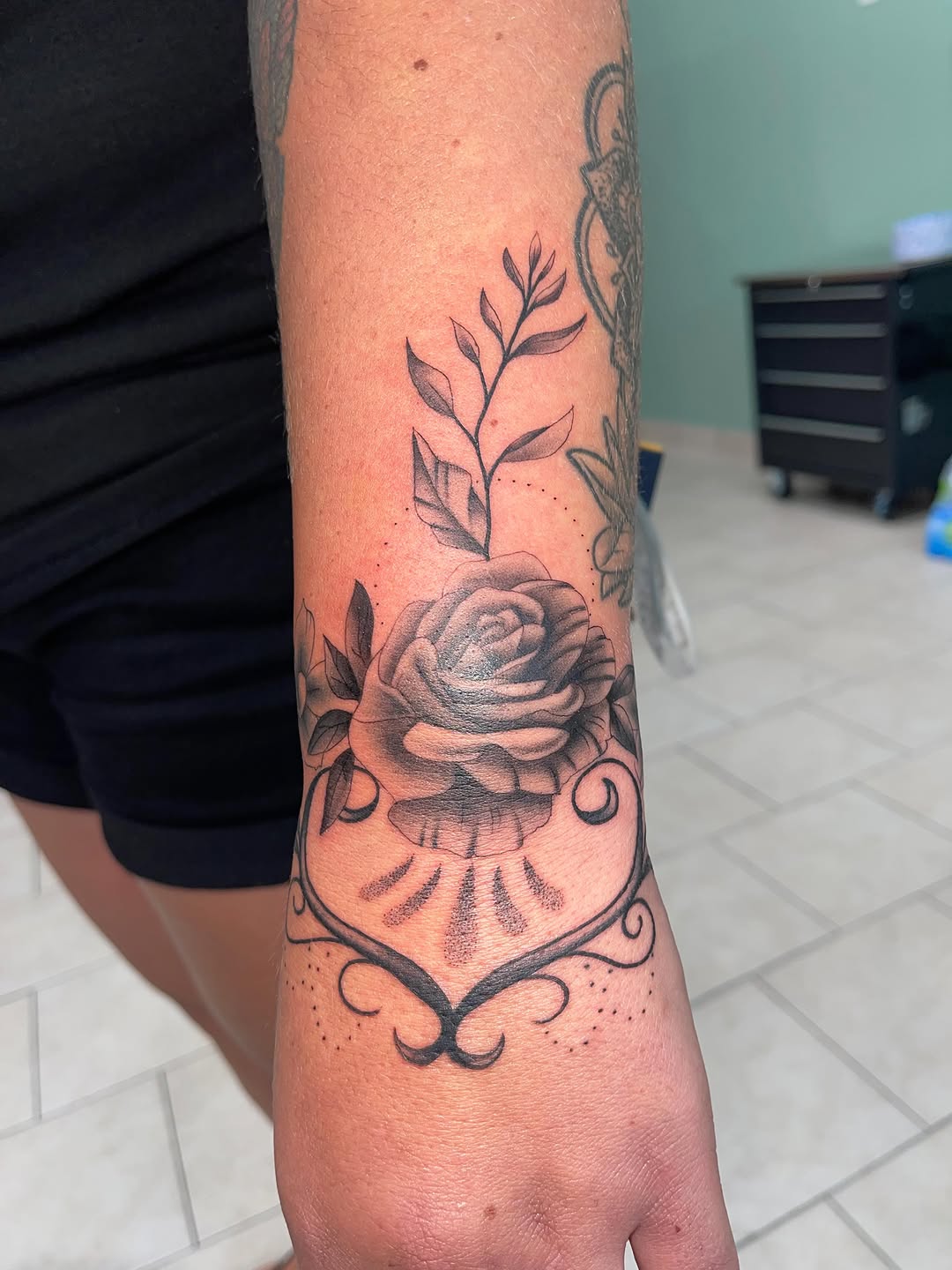 Tattoo by @therealdomgray β black_and_grey, ornamental