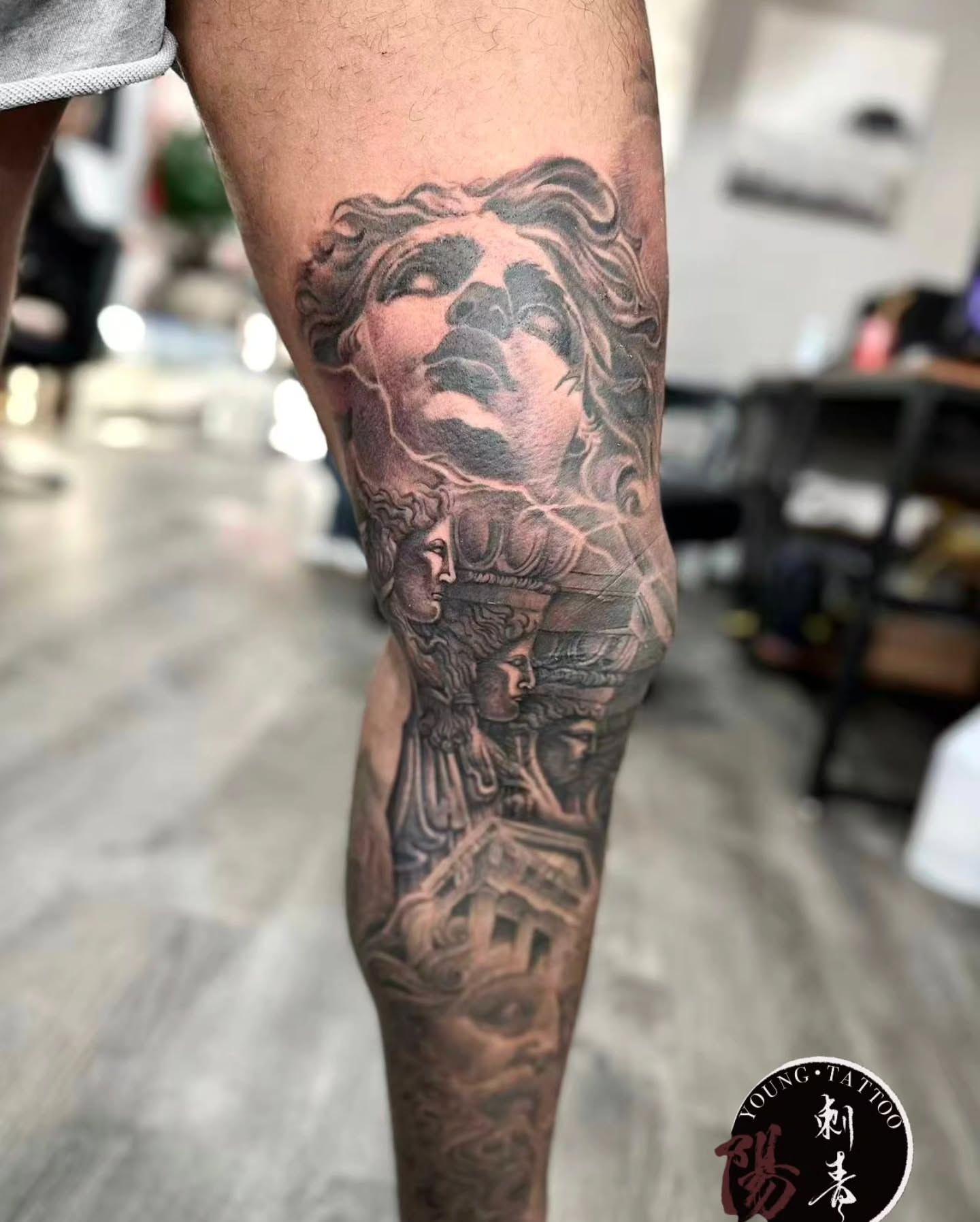 Medusa realism tattoo on the forearm by Ying