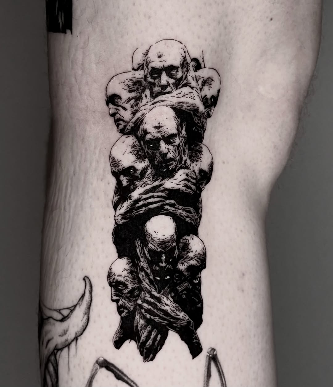 Tattoo by @caesar_tattooer — dark_realism, black_and_grey