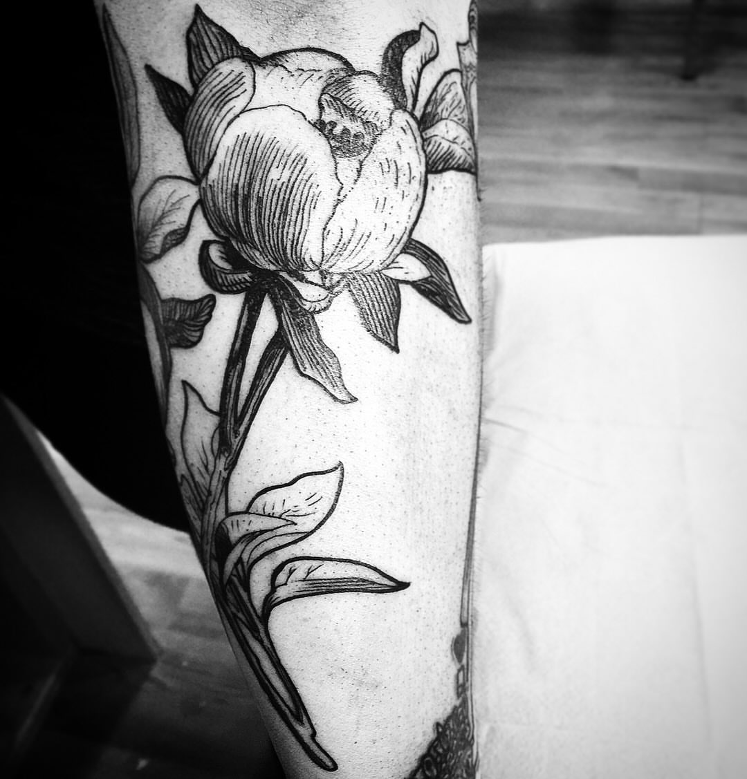 Tattoo by @mattbagodonuts — black_and_grey