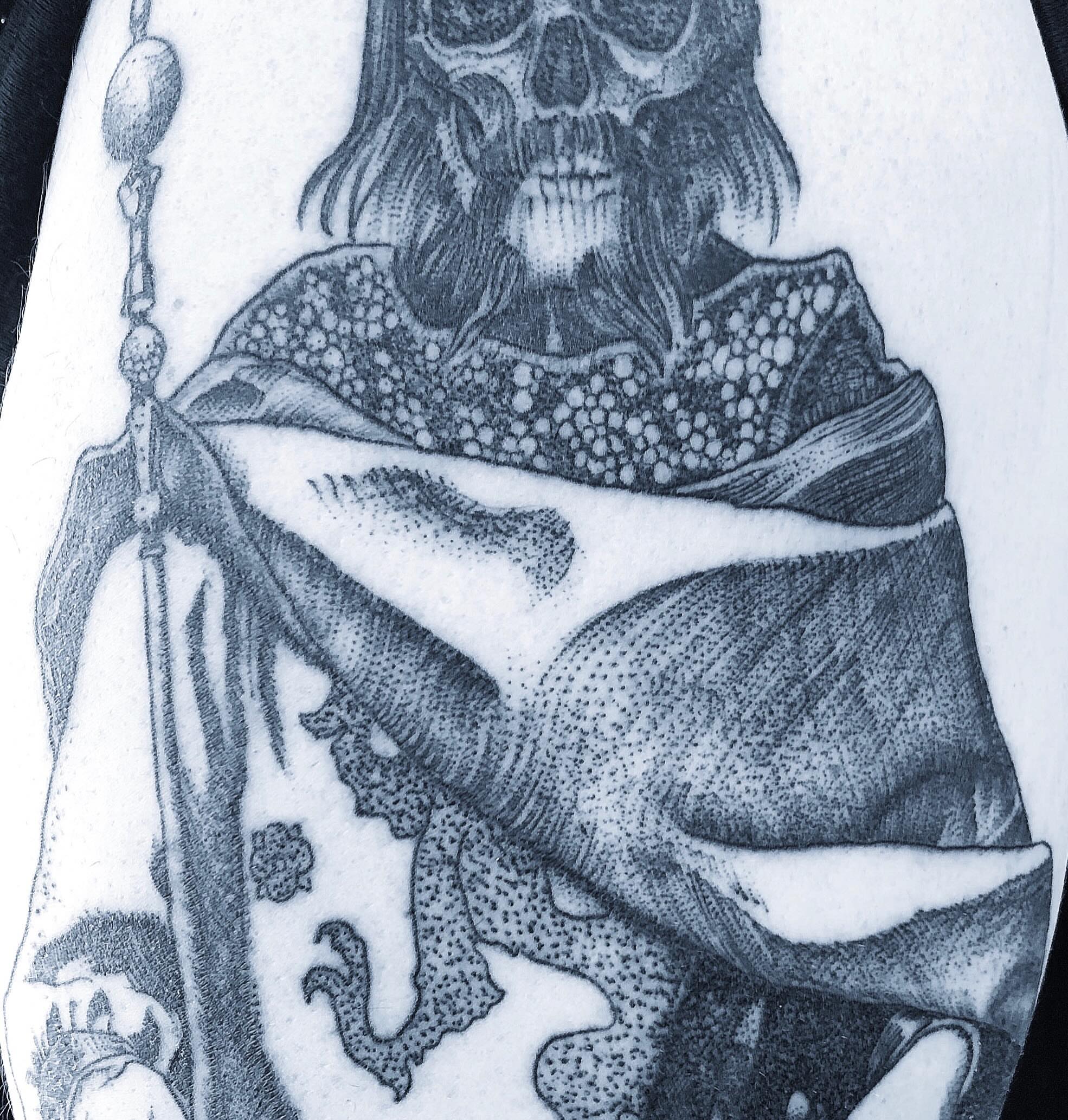 Tattoo by @mattbagodonuts — dotwork