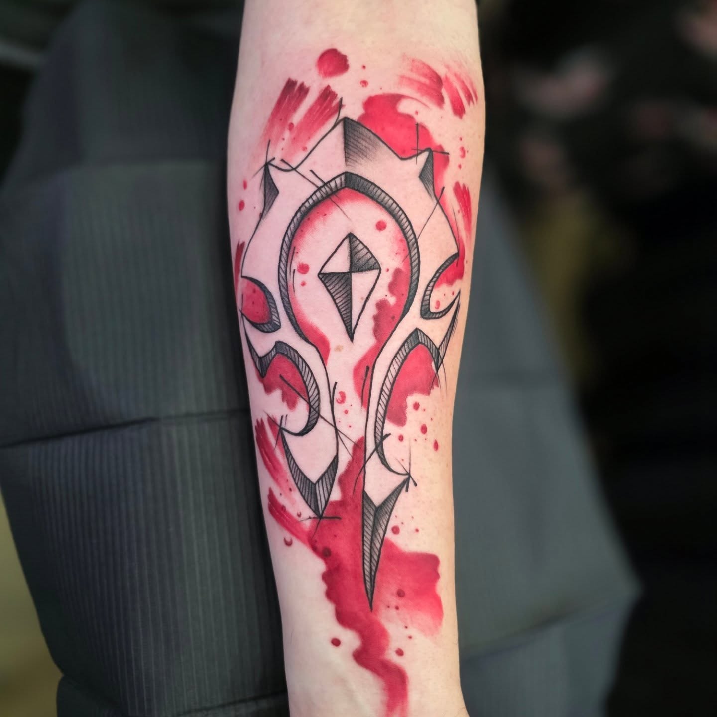 Geometric symbol geometric tattoo on the forearm by Claudia Isabel Roman, El Paso, Texas