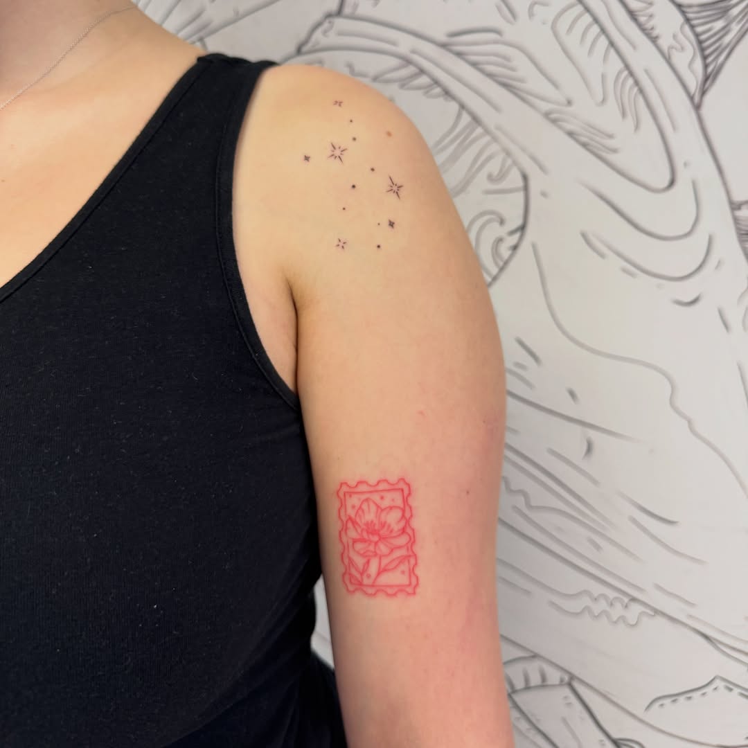 Tattoo by @turned_blue.ink — dotwork, geometric