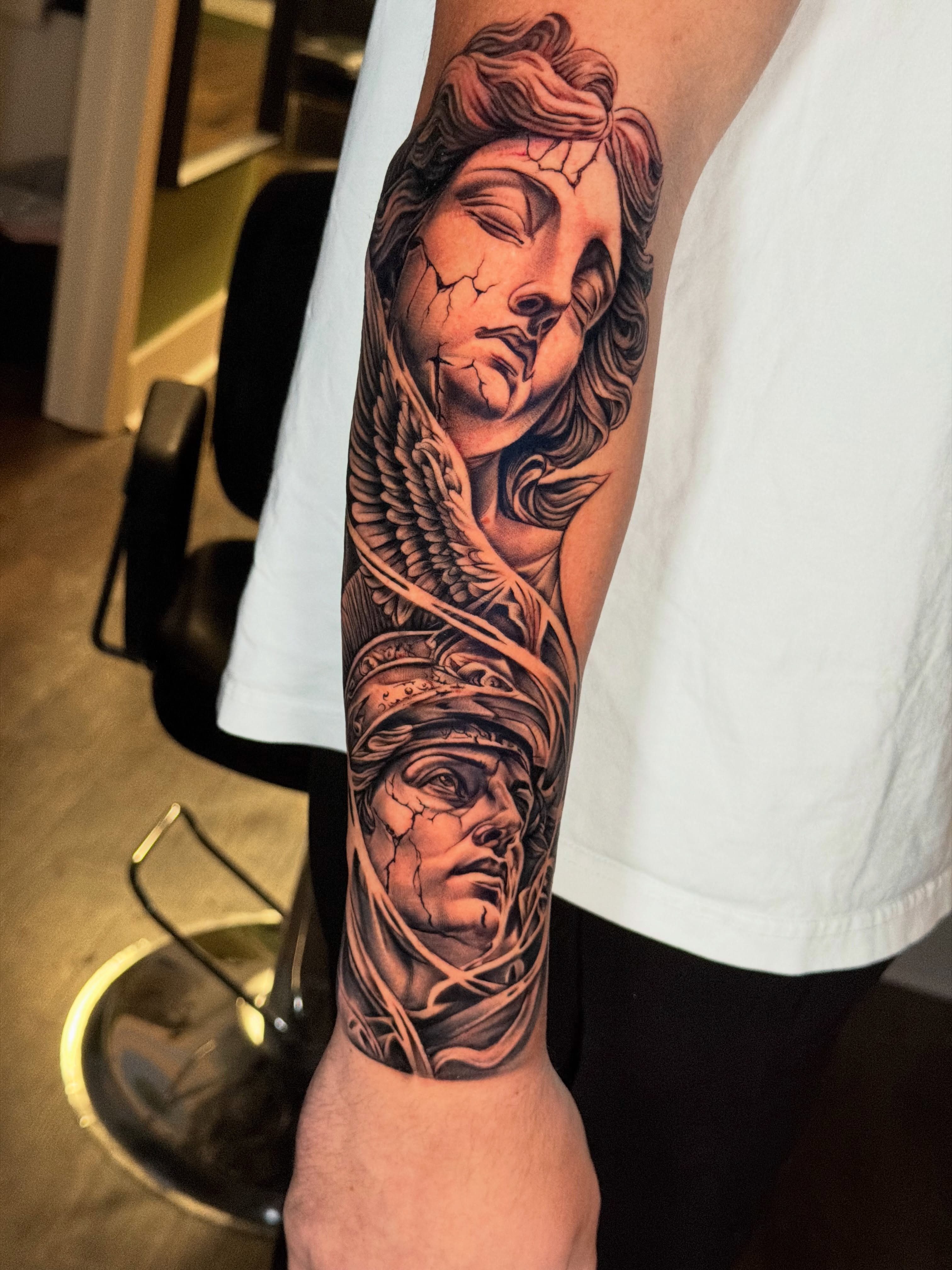 Tattoo by @tattooray — realism, black_and_grey
