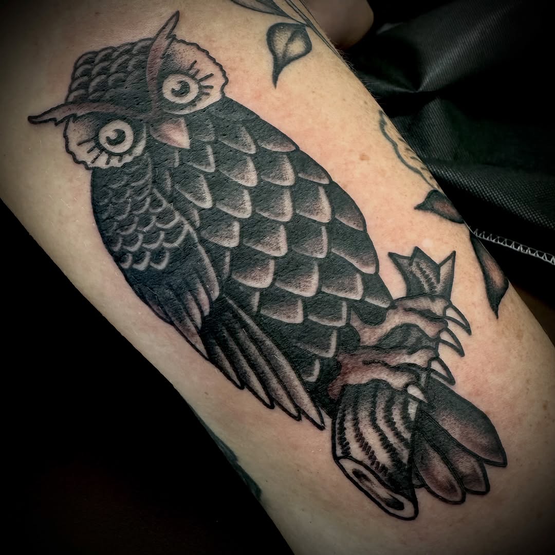 Tattoo by @kristenpaigetattoo — american_traditional, black_and_grey
