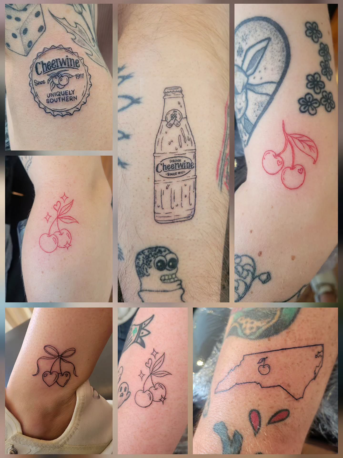 Cheerwine branding American traditional tattoo on the forearm by Solstice Tattoos by Savannah Sadler (future, Salisbury, North Carolina