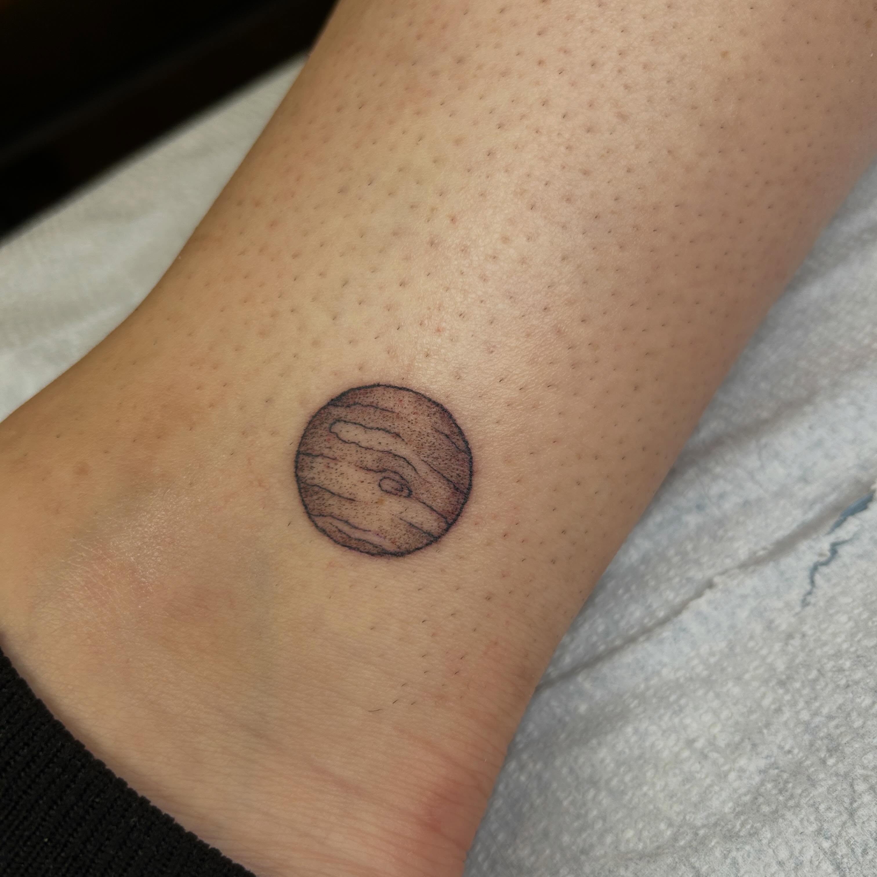 Planet dotwork tattoo on the forearm by Jalisa 🕸️