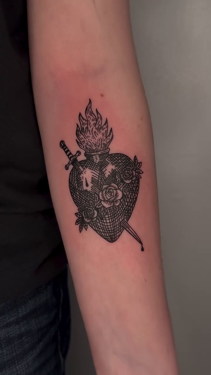 Tattoo by @chickpeatattoos — blackwork, illustrative