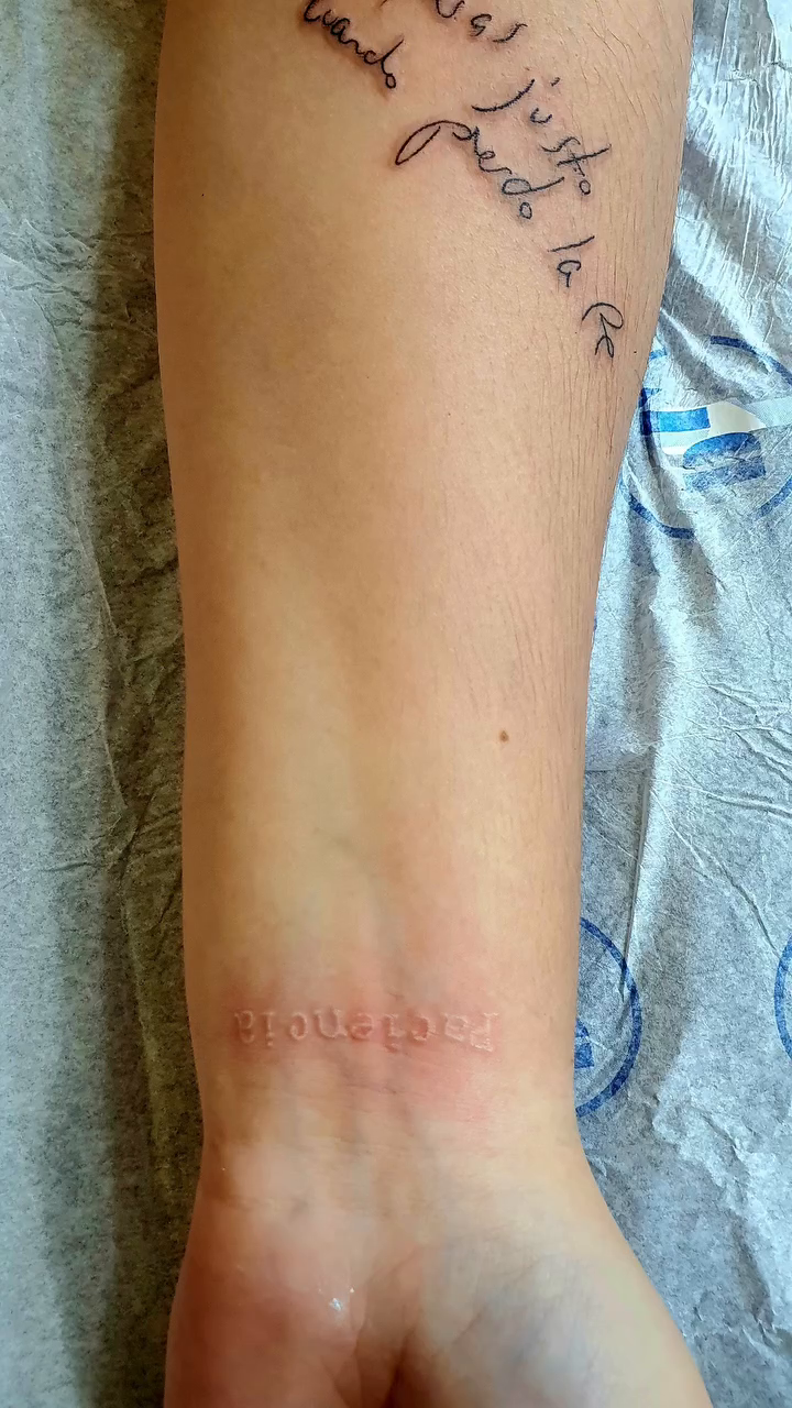 Script tattoo on forearm tattoo on the calf by Tatuajes Betto Ink Tattoo