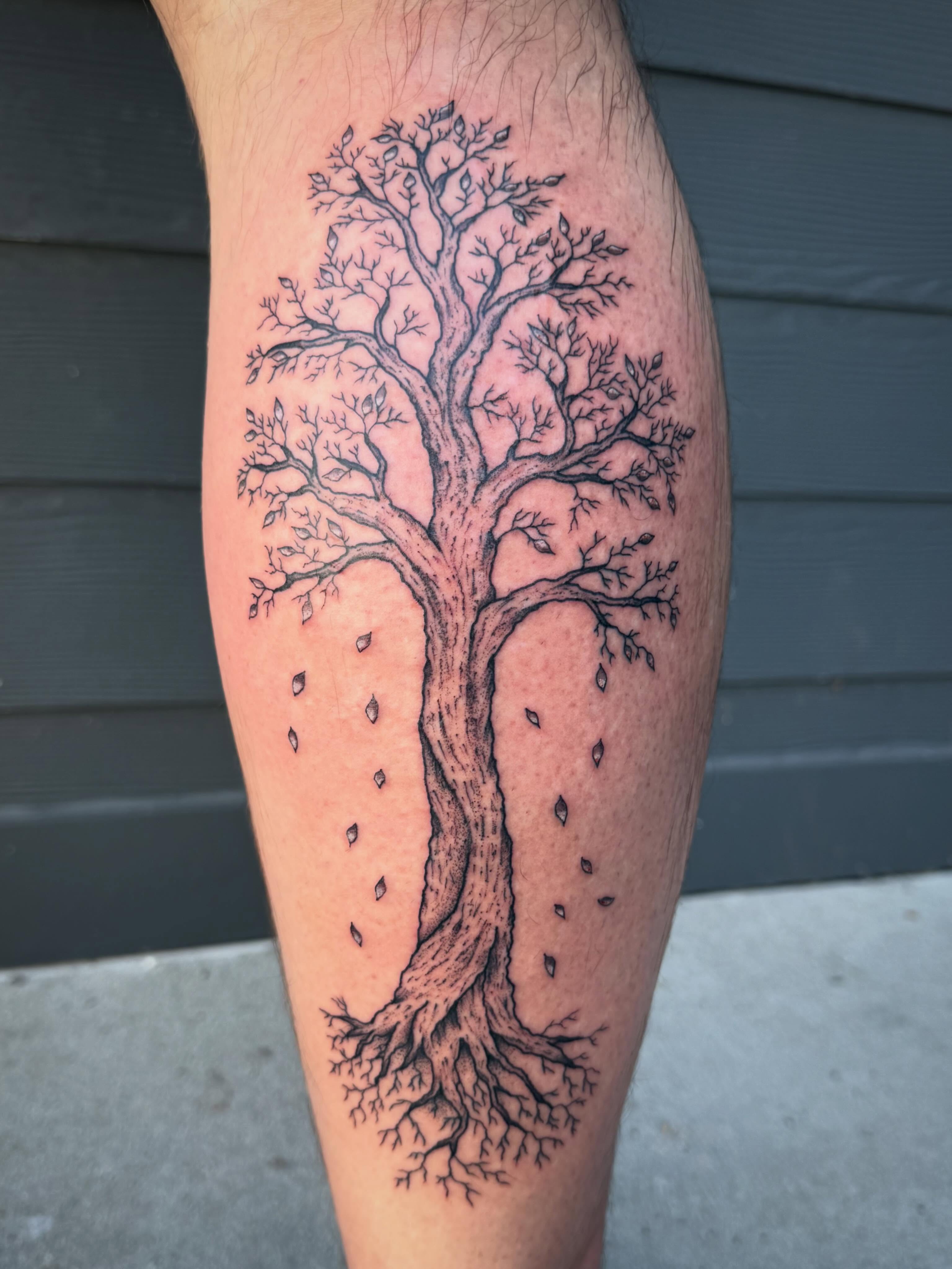 Tattoo by @the_chaotic_ginger — dotwork, black_and_grey