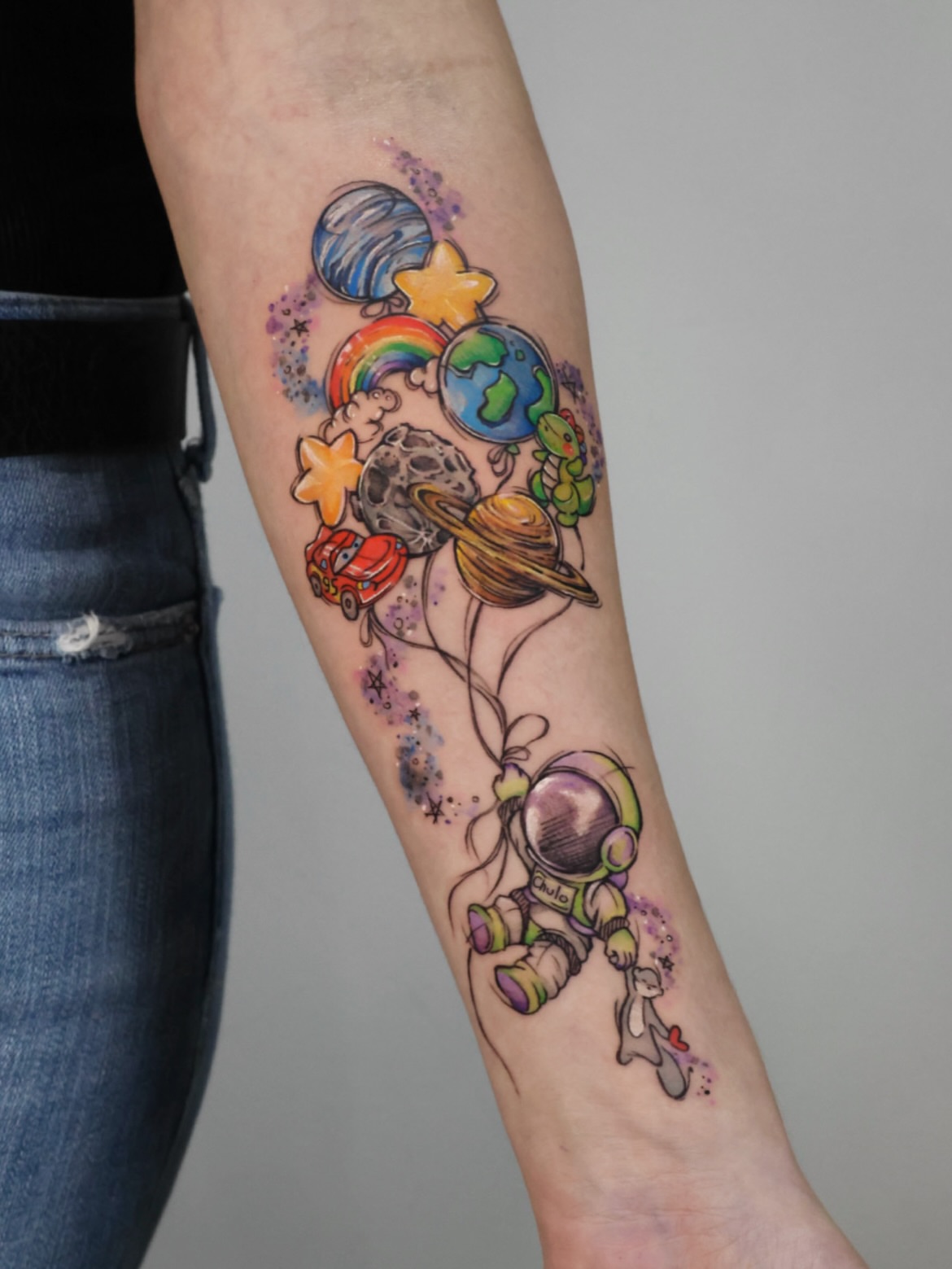 Tattoo by @neonghae_tattoo — watercolor, illustrative