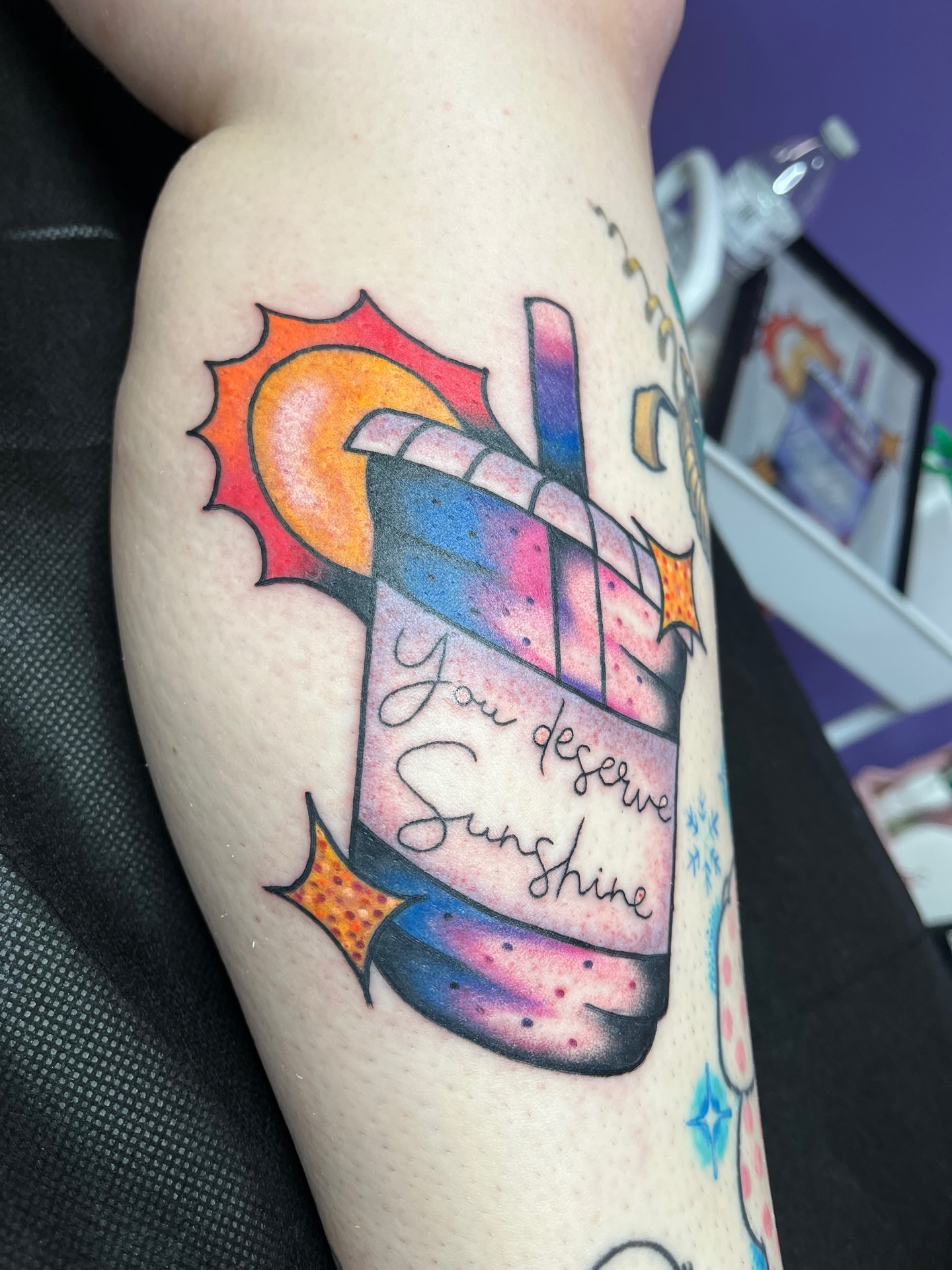 Bucket of ice cream new school tattoo on the forearm by Autumn**🍓NOW BOOKING