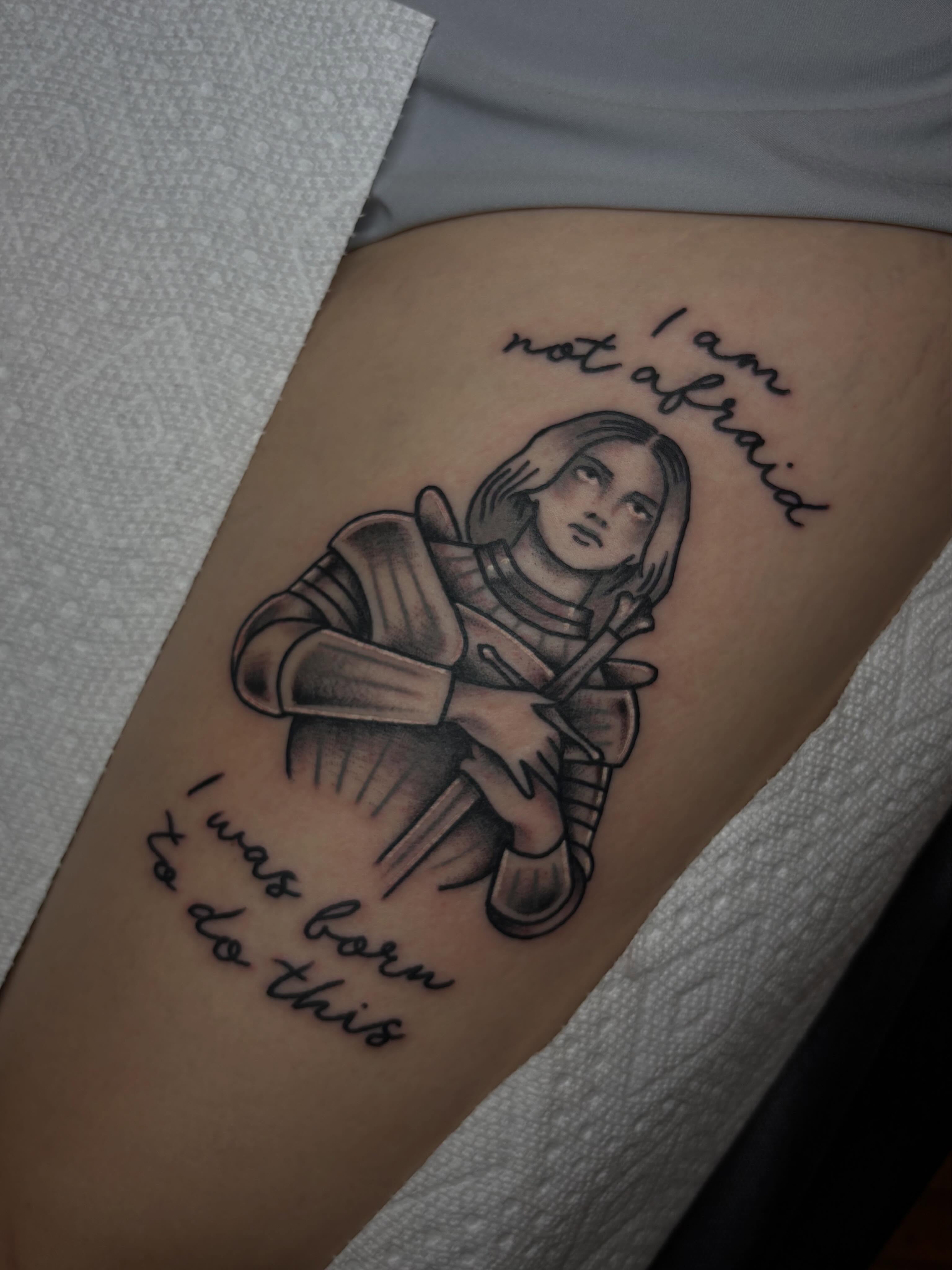 Astronaut black and grey tattoo on the thigh by ππππππππ