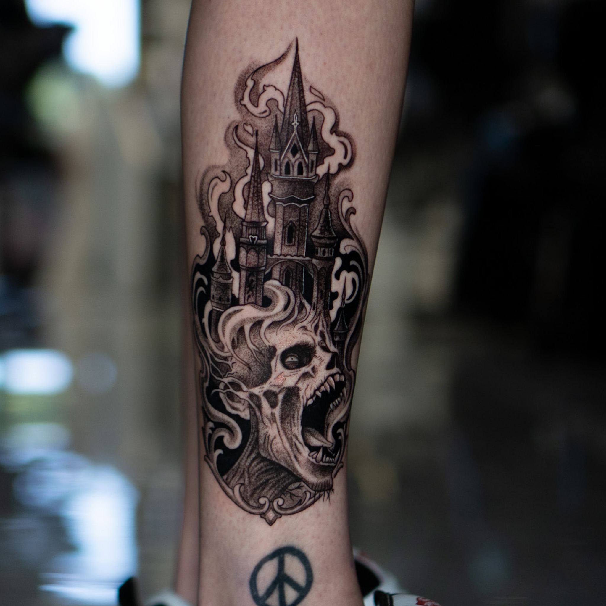 Tattoo by @inkdrunkjorden โ dark_realism, blackwork