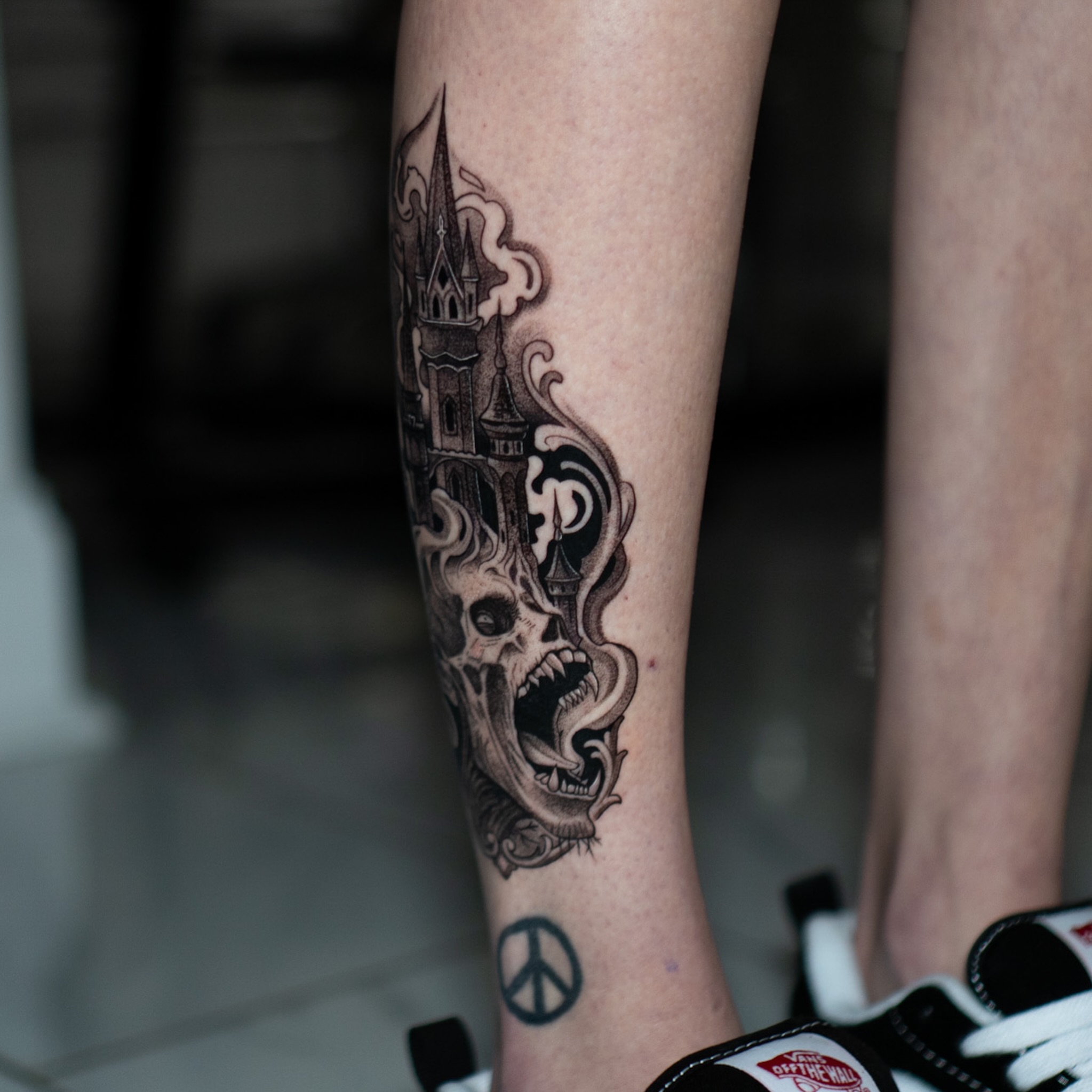 Tattoo by @inkdrunkjorden โ dark_realism, blackwork