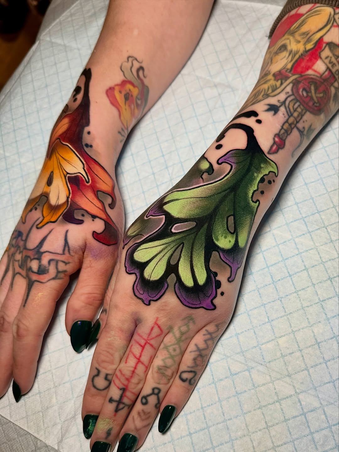 Tattoo by @neon.decay.tattoos — new_school, trash_polka