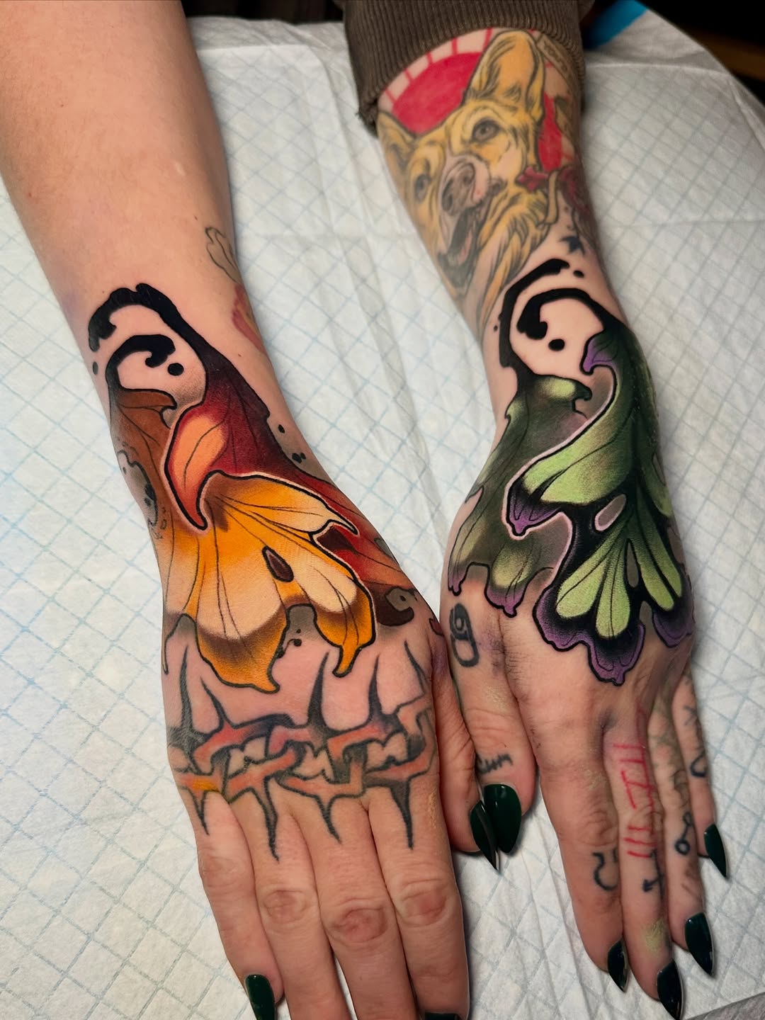 Tattoo by @neon.decay.tattoos — new_school, trash_polka