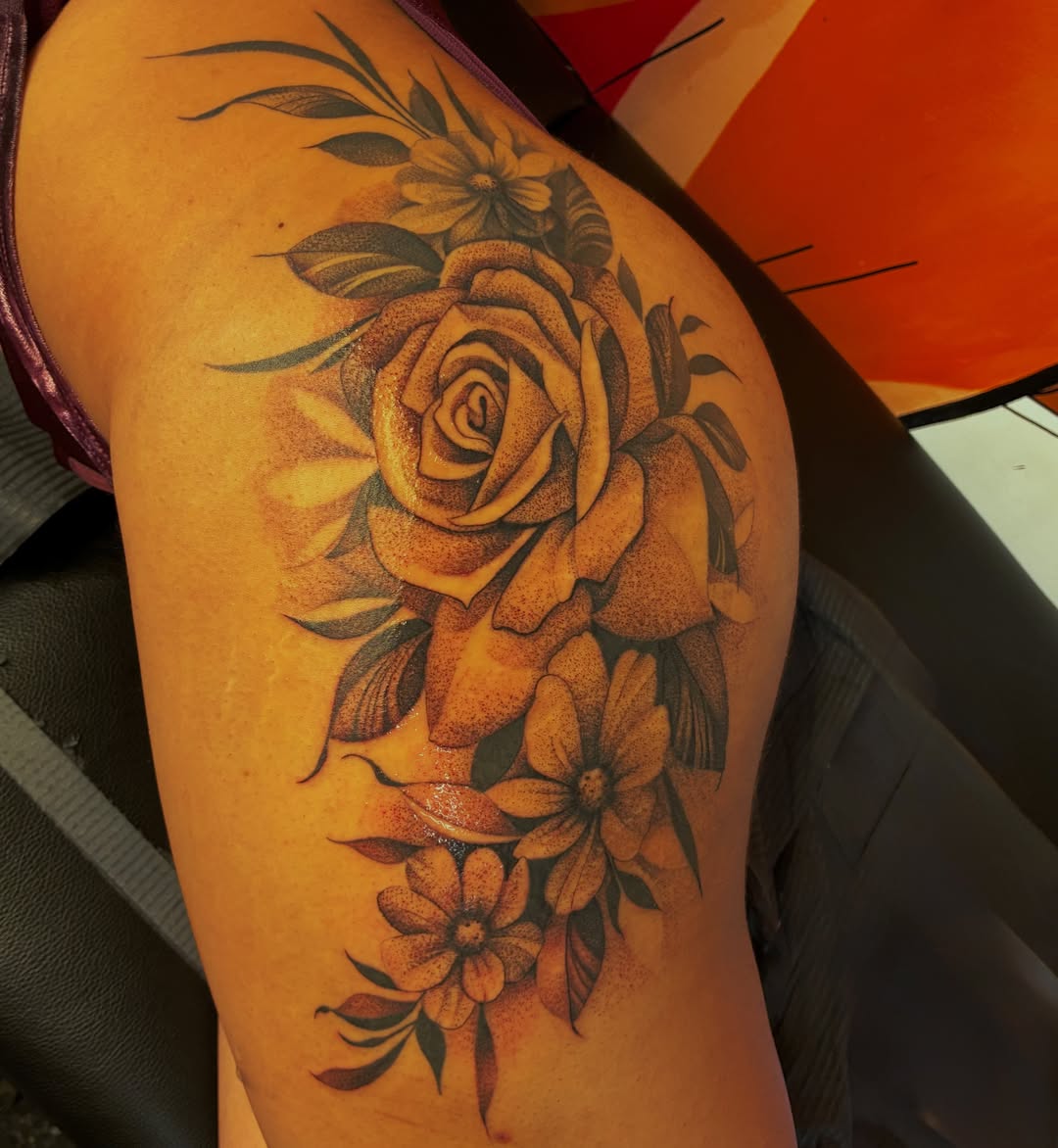 Tattoo by @jinx_inkz β dotwork, realism