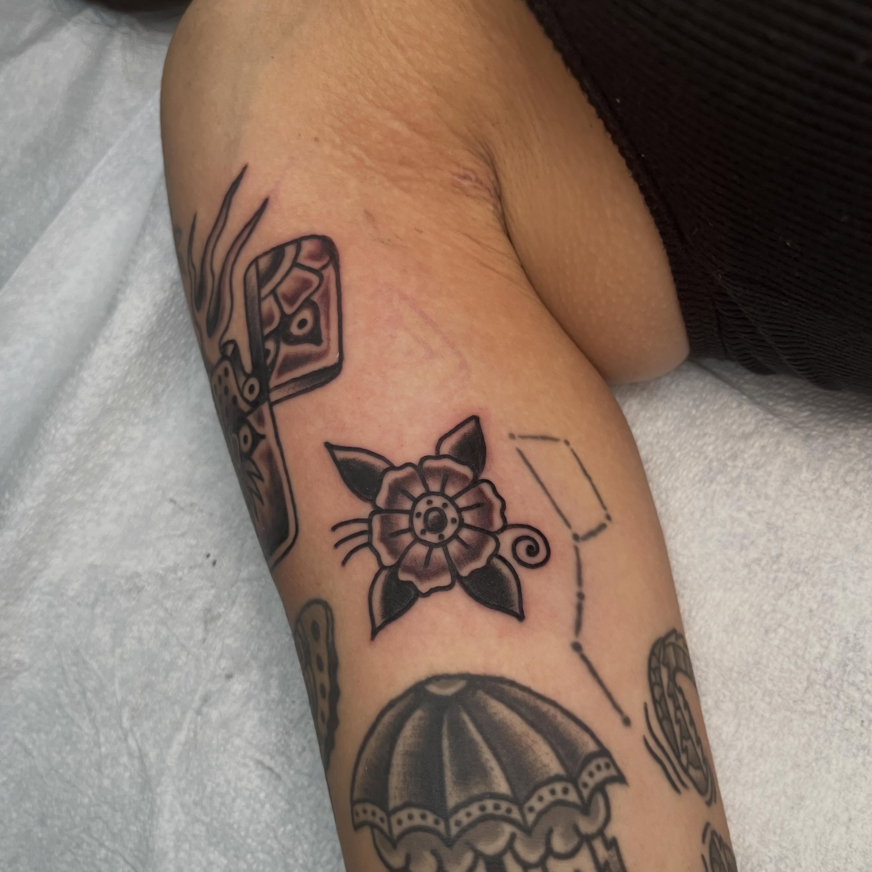 Tattoo by @rizzotattoos — american_traditional, black_and_grey