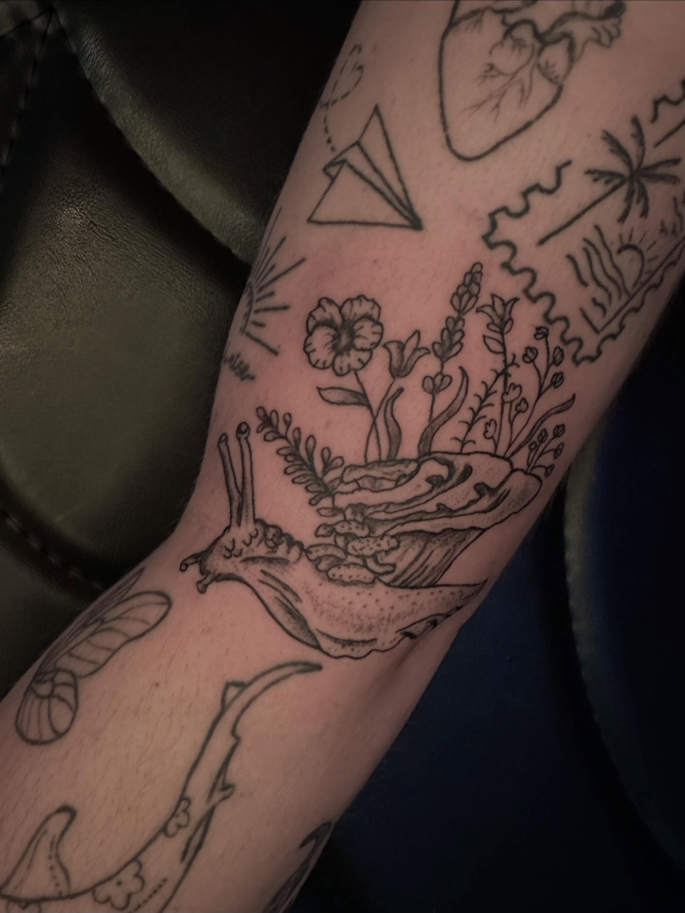 Tattoo by @needlecakeinc — black_and_grey