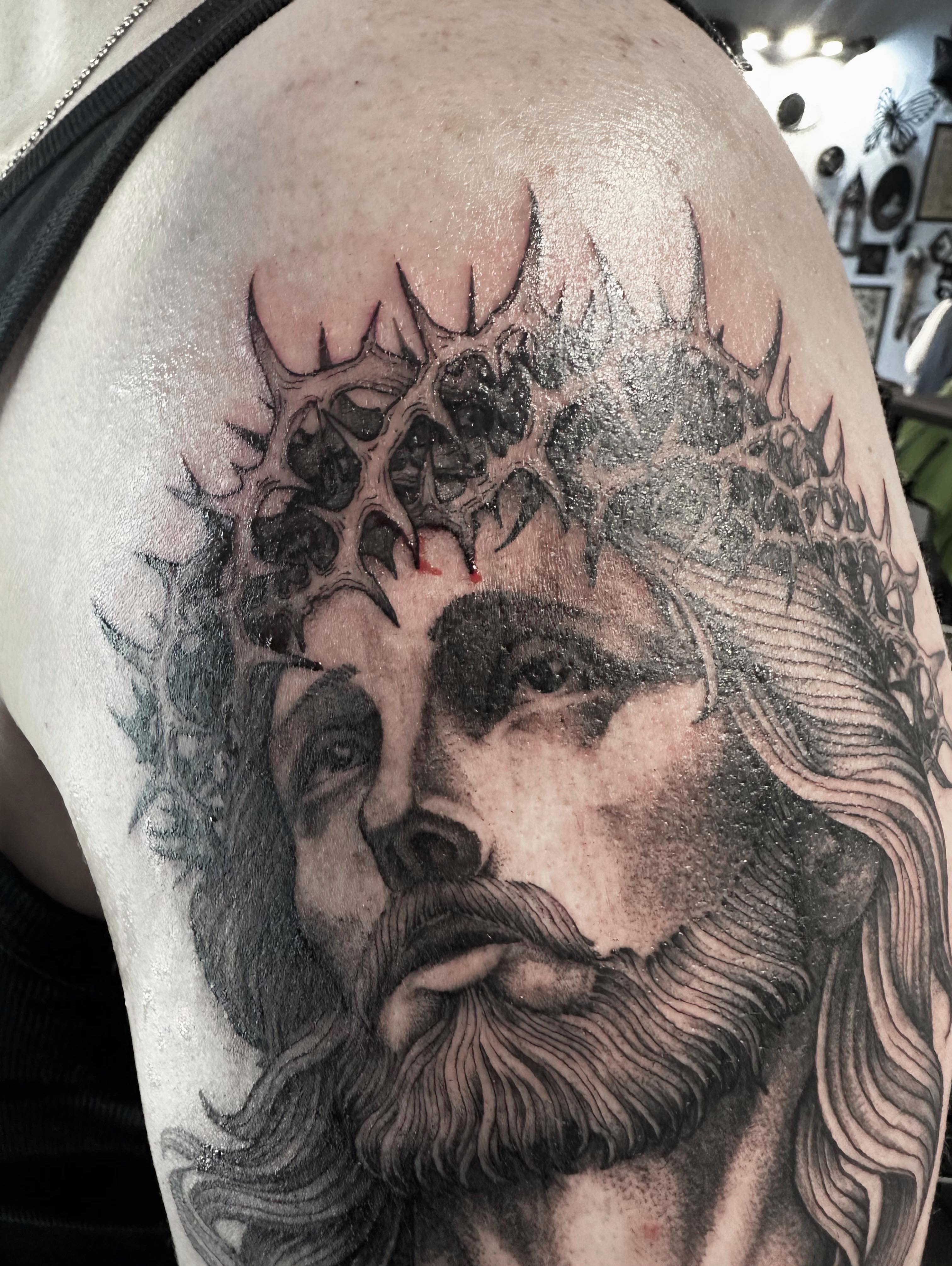 Tattoo by @frosttattoo_art — realism, black_and_grey
