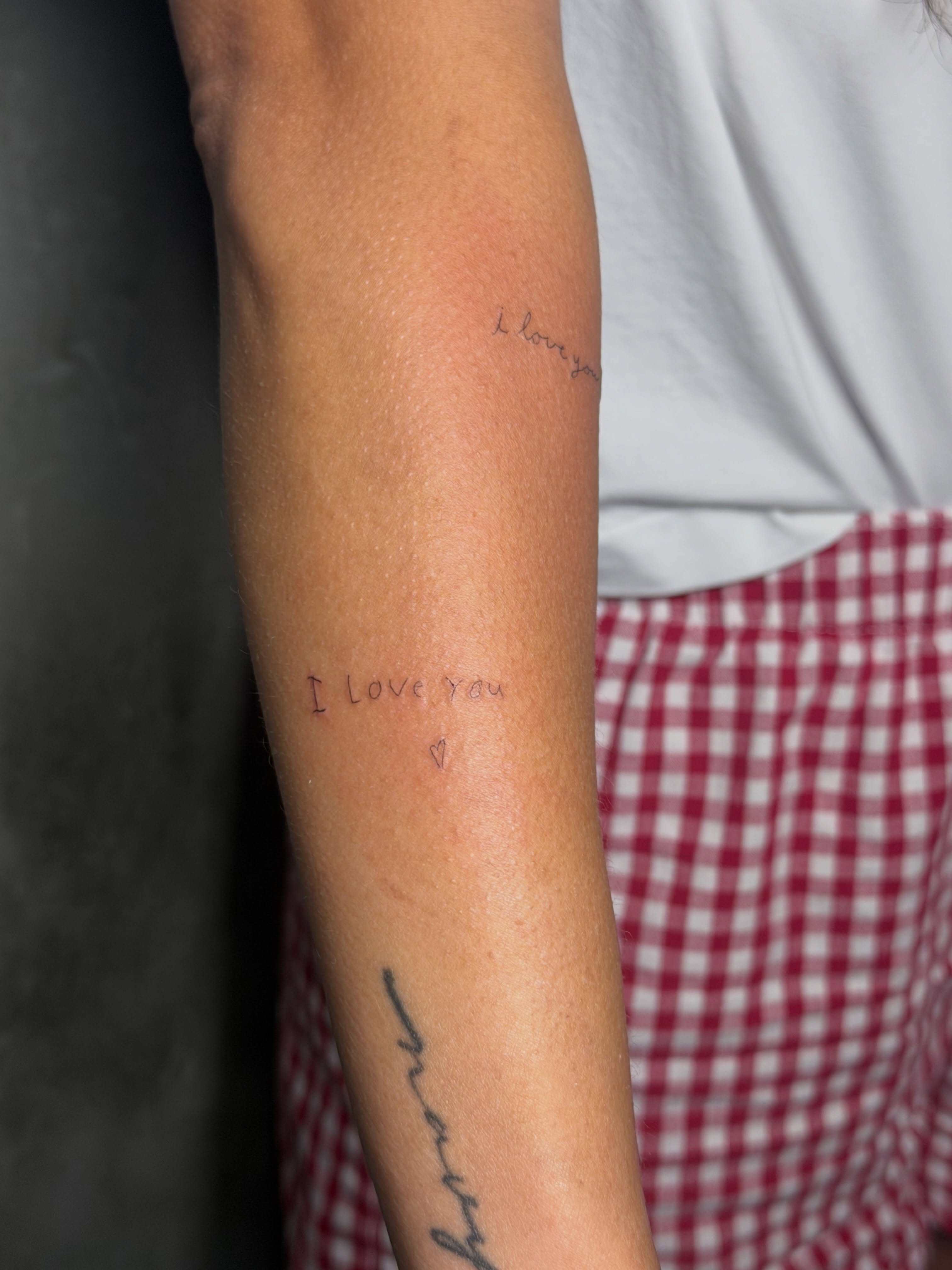 I Love You lettering script tattoo on the forearm by 𝙸𝚗𝚔𝚊𝚗𝚍𝚕𝚒𝚕𝚢𝚜 🤎💉🐻🌸