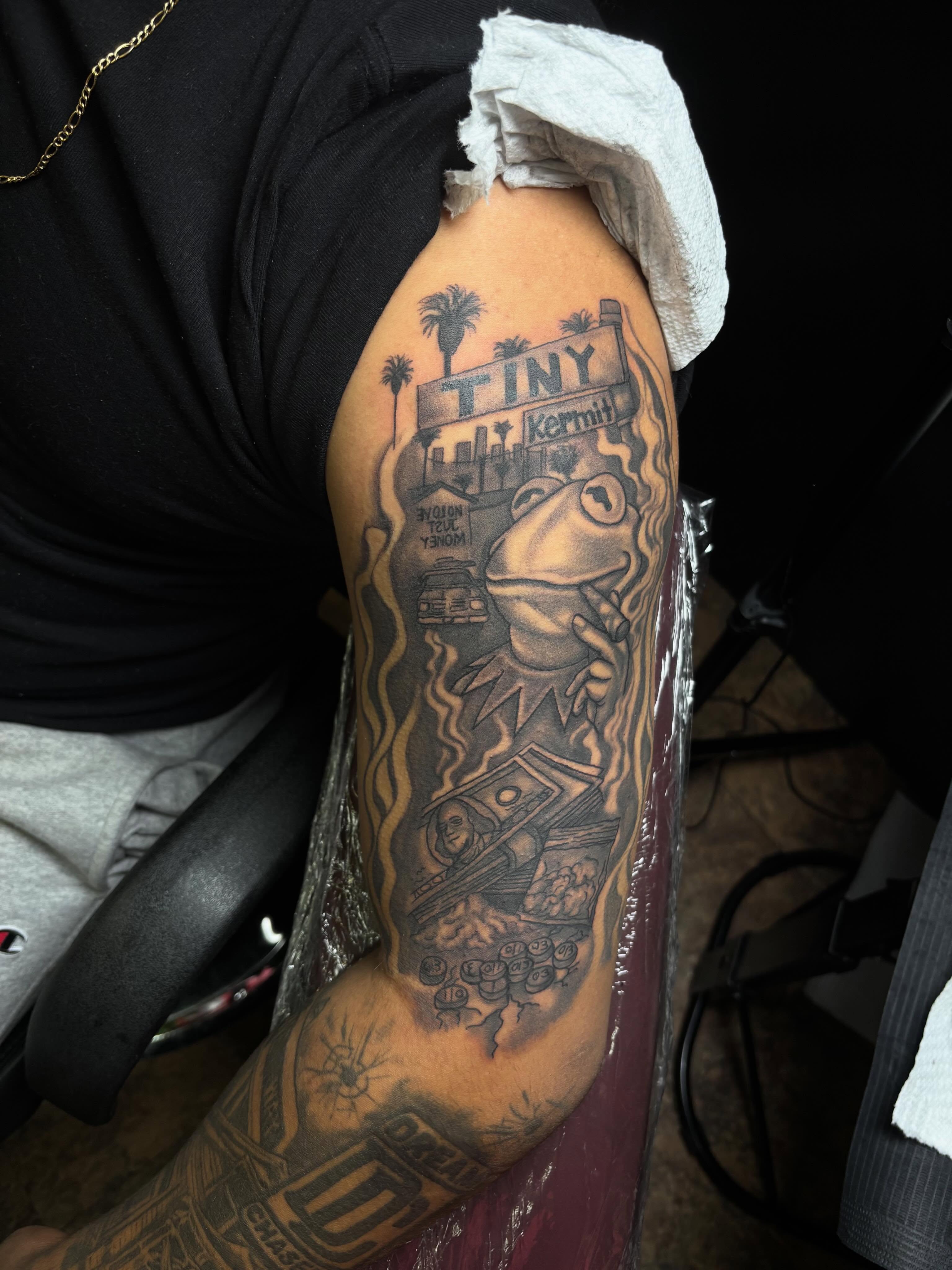 Tattoo by @inkys_ink — black_and_grey