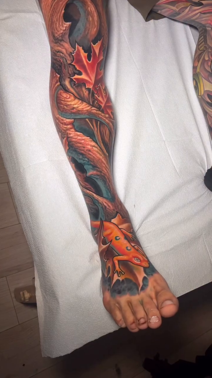 Dragon and salamanders japanese irezumi tattoo by Ty McEwen Tattoo Artist │ Bioorganic │