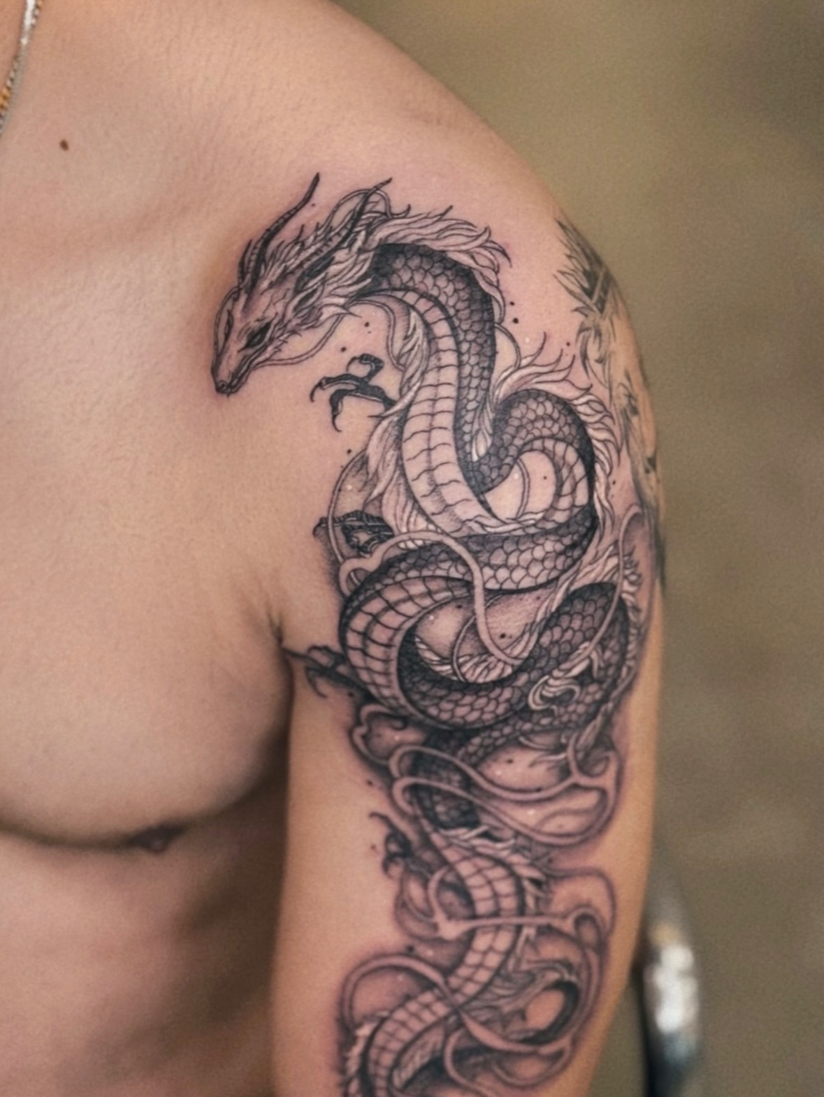 Tattoo by @mjtattoonyc — black_and_grey, dotwork