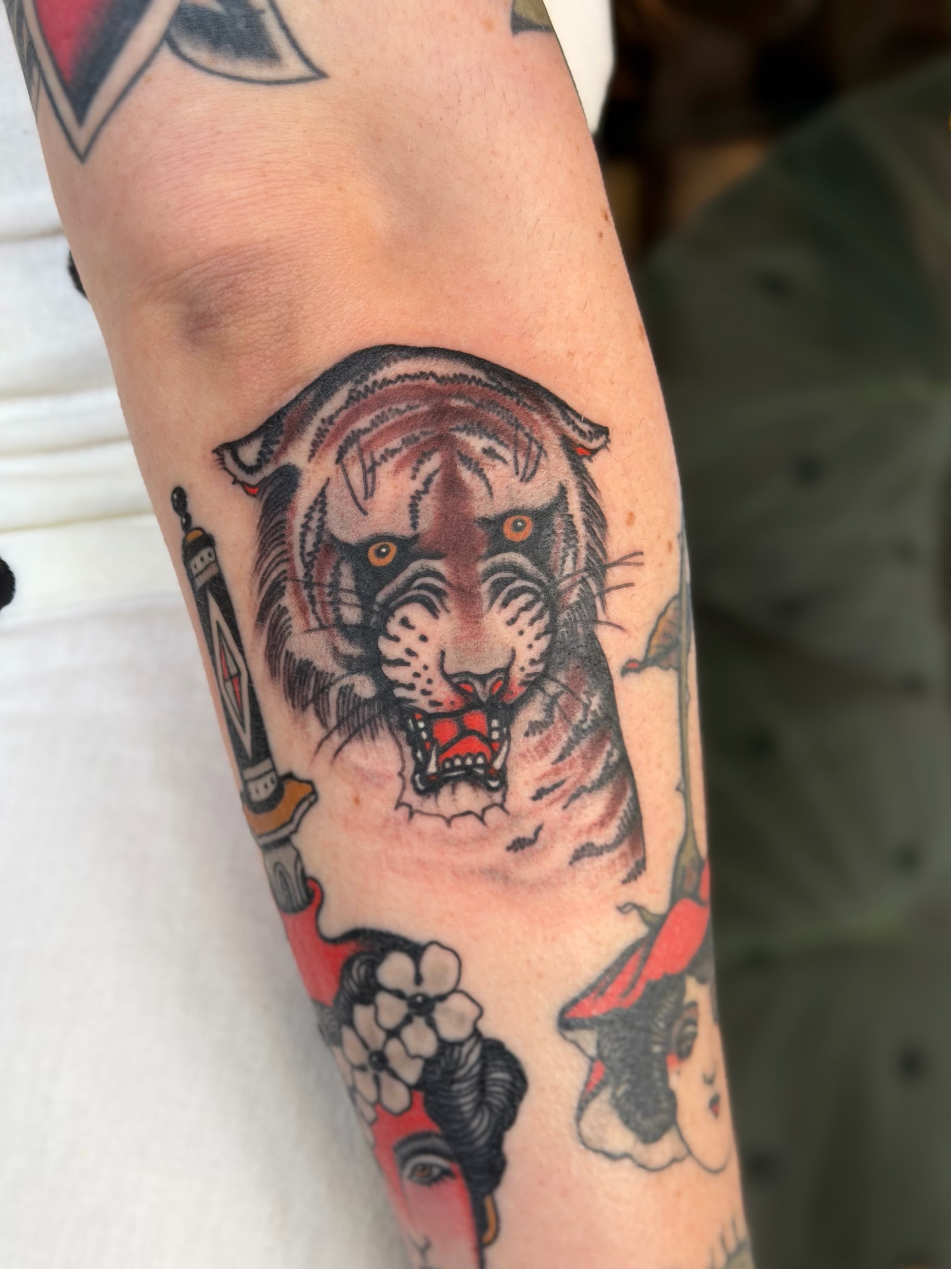 Tattoo by @natecreeper — american_traditional, realism