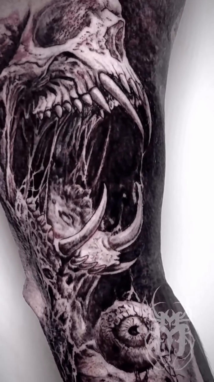 Tattoo by @maverickmayesart — dark_realism, black_and_grey