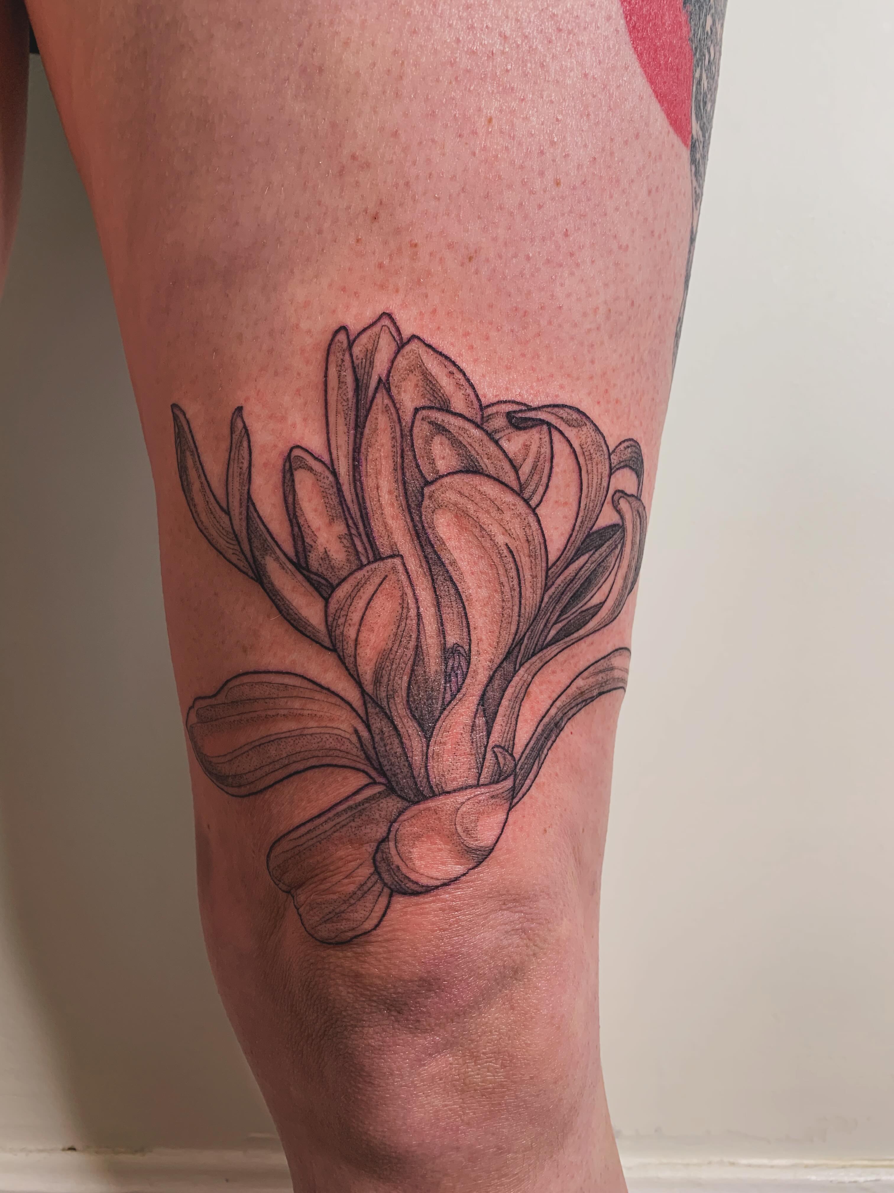 Tattoo by @peripeteiah — black_and_grey