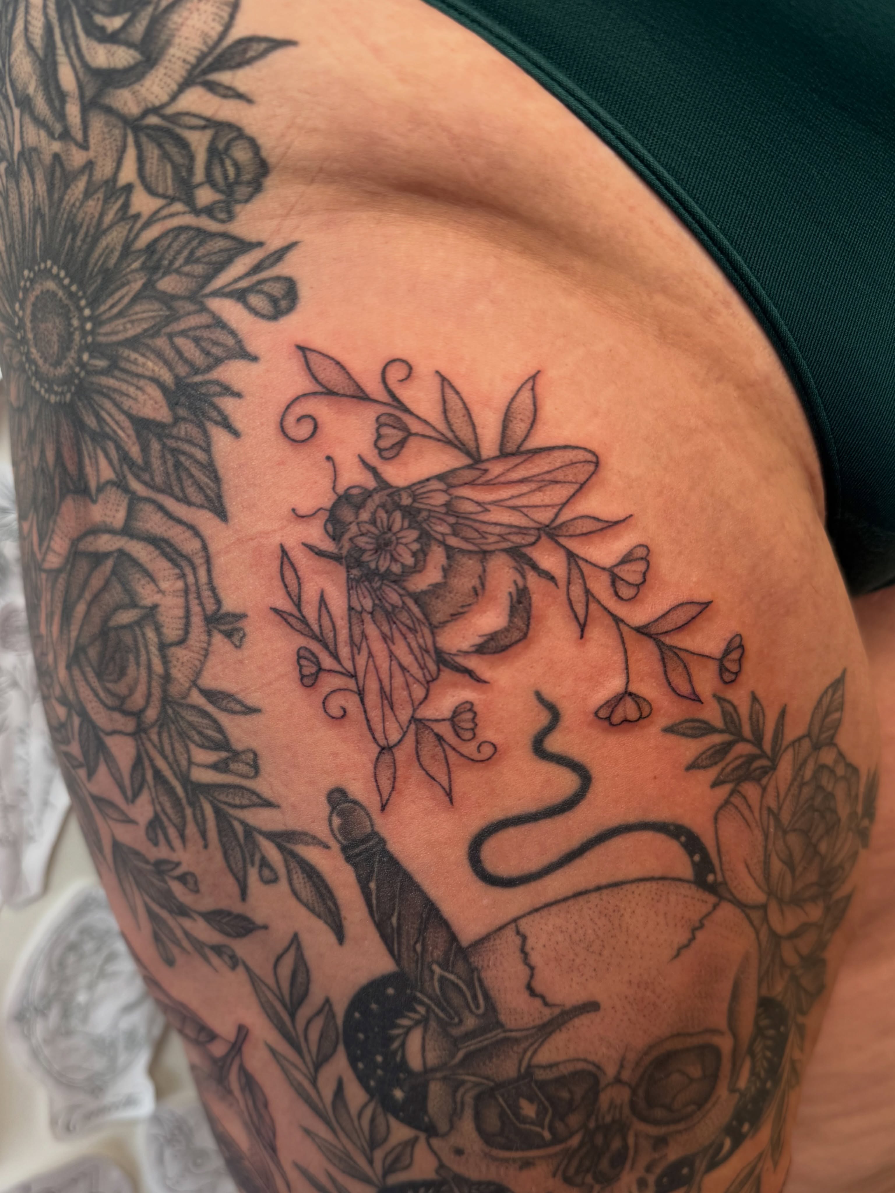 Tattoo by @alexxtattoos — dotwork, black_and_grey