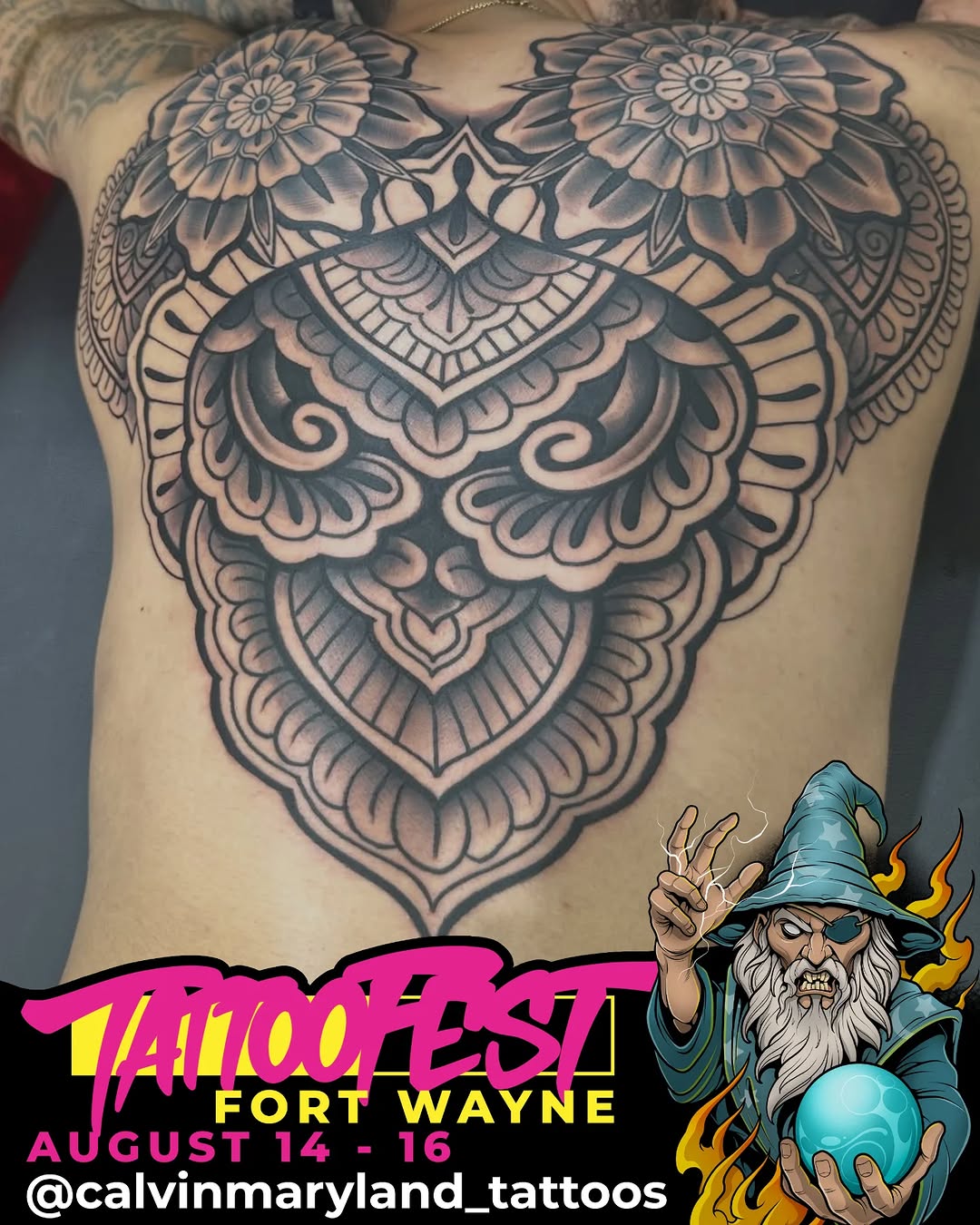 Tattoo by @calvinmaryland_tattoos — black_and_grey, ornamental