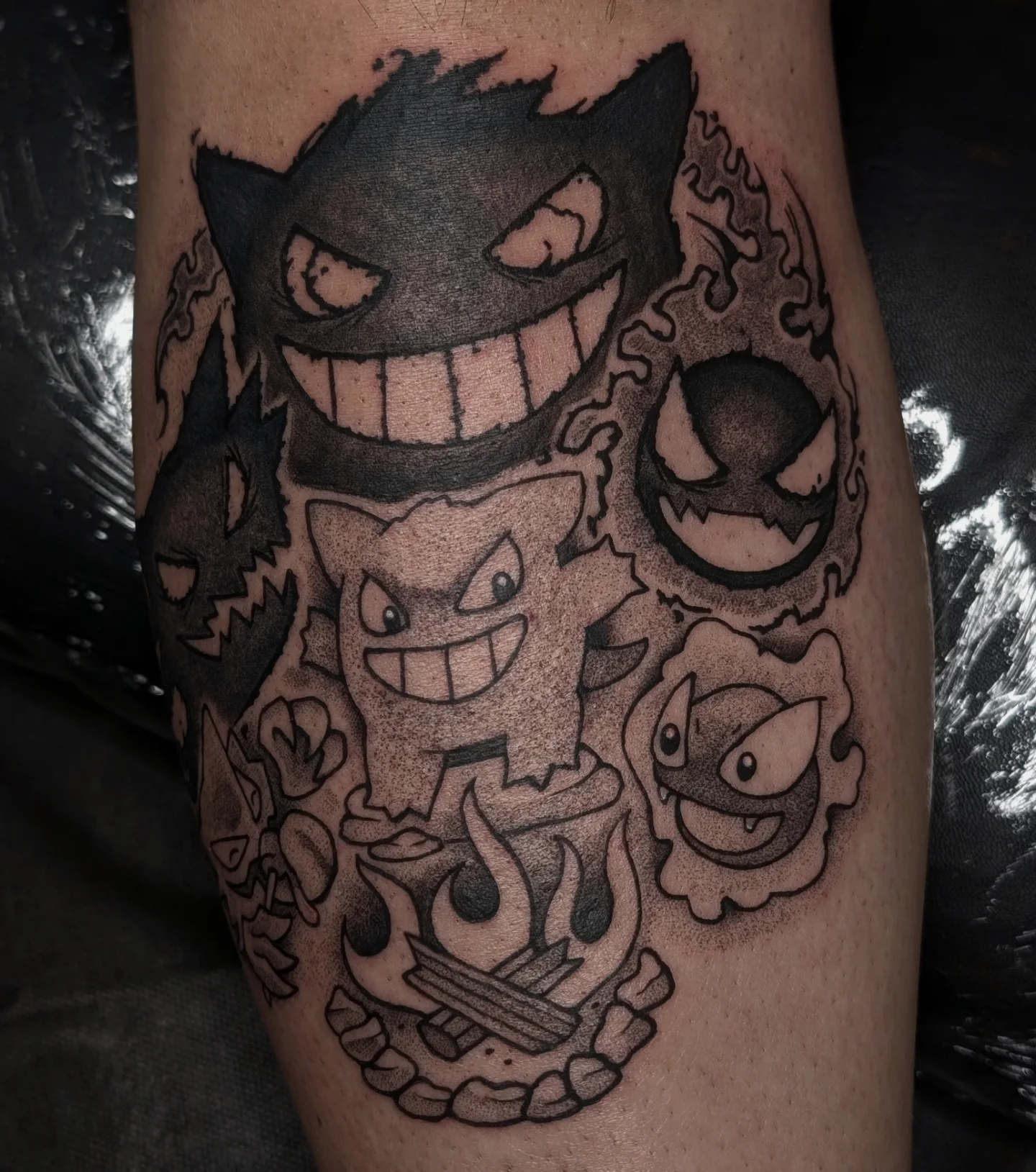 Tattoo by @matchashojo — dotwork, black_and_grey