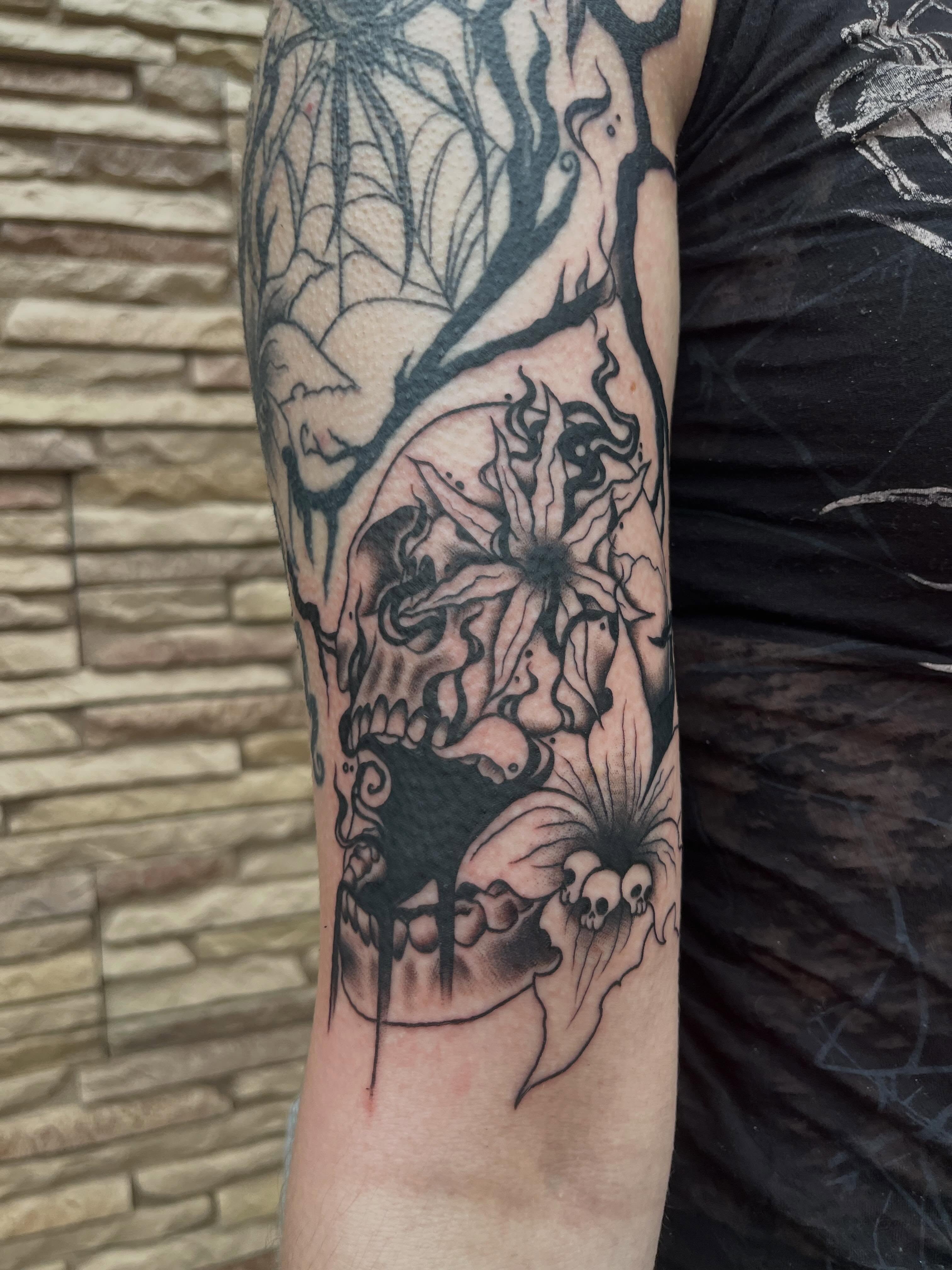 Tattoo by @anavrintattoo — black_and_grey, dark_realism