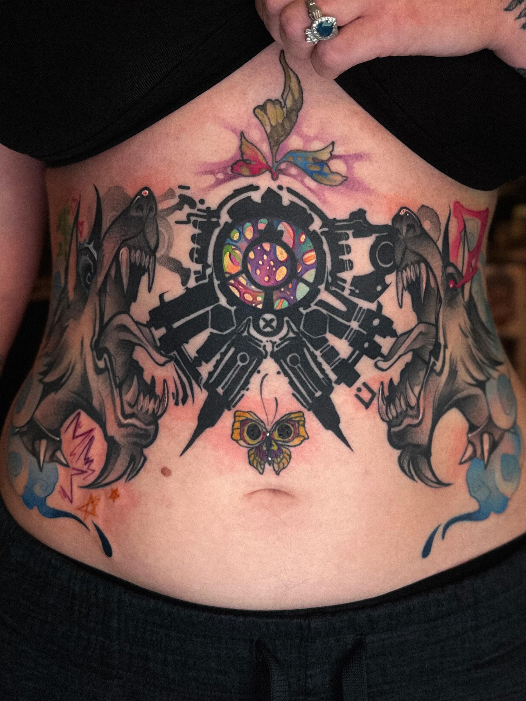 Tattoo by @mattisonfire — geometric, watercolor