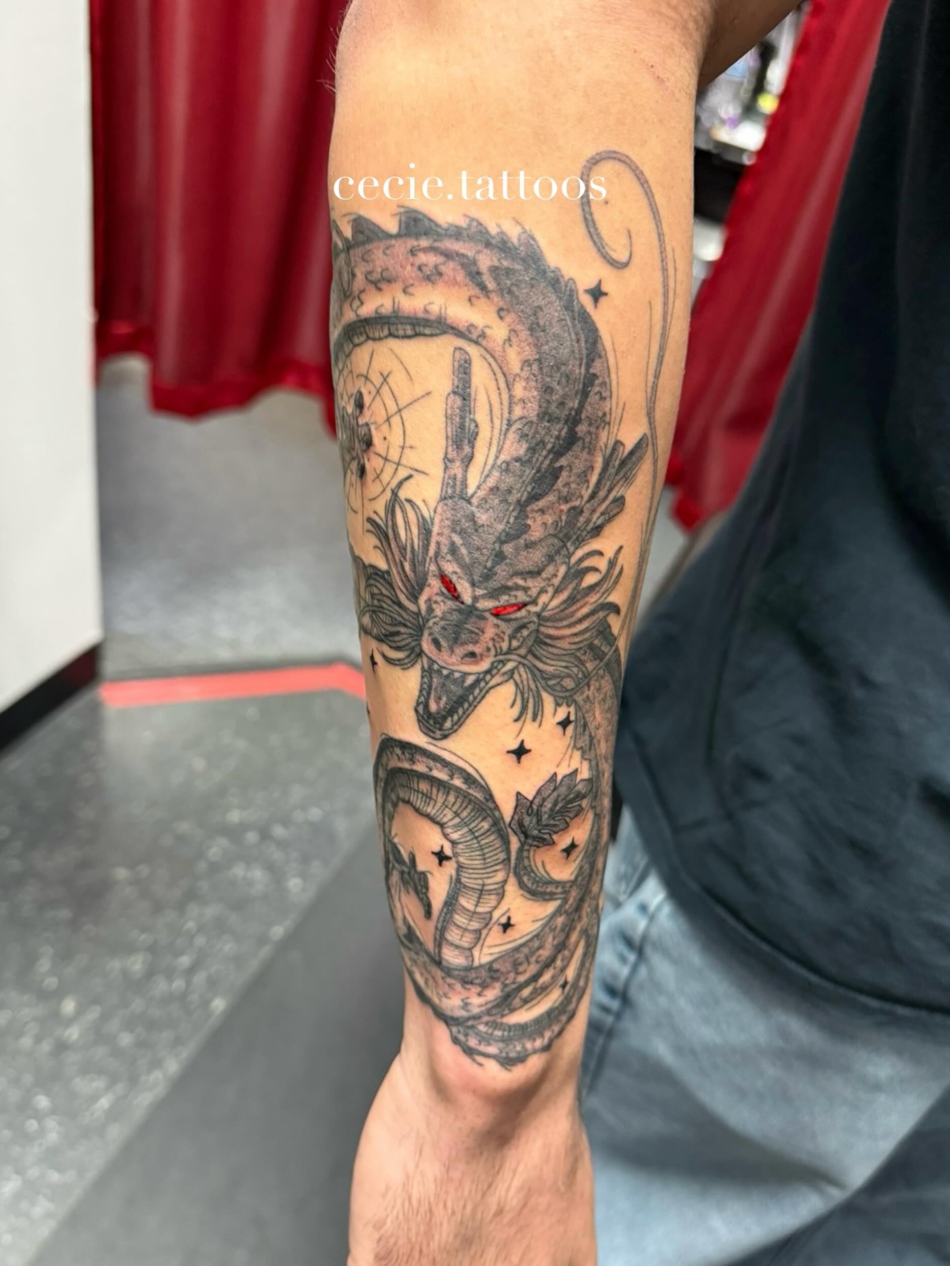 Tattoo by @cecie.tattoos — black_and_grey