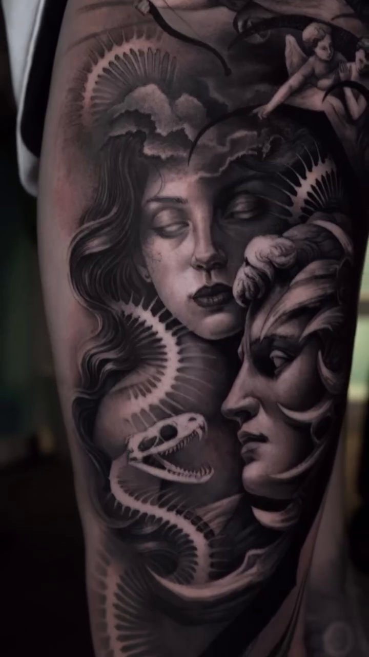 Tattoo by @saranieto_ — black_and_grey, realism