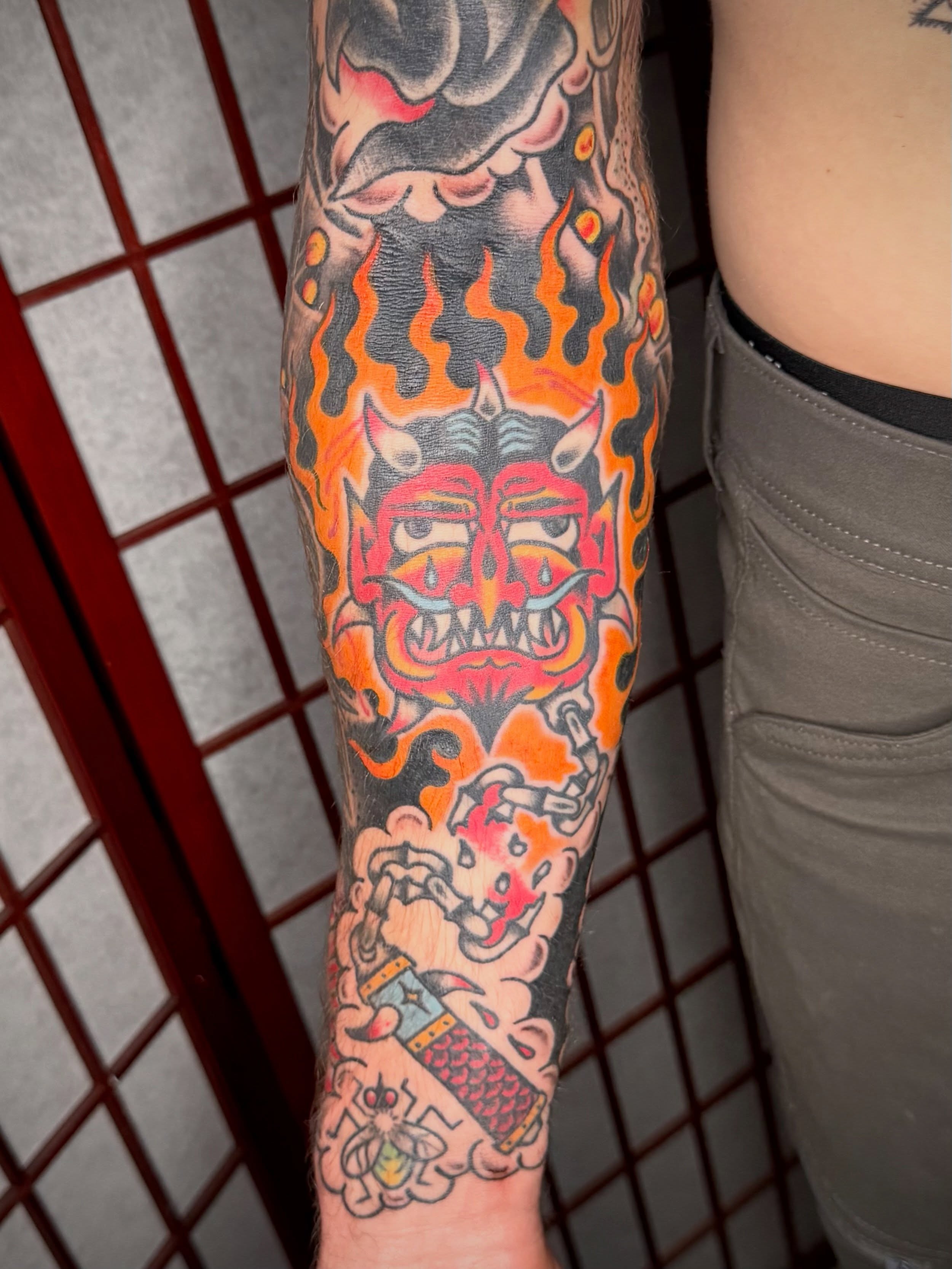 Tattoo by @tats.a.million — american_traditional, dotwork