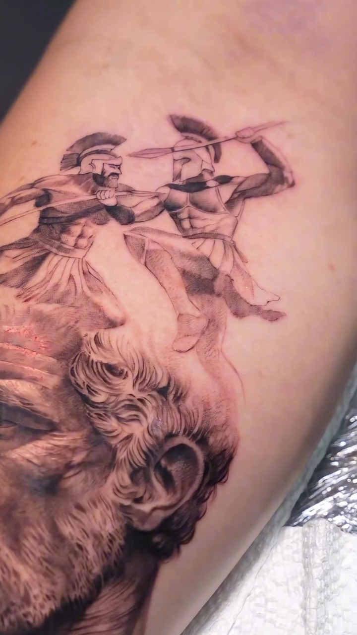 Tattoo by @lejobravo — realism, black_and_grey
