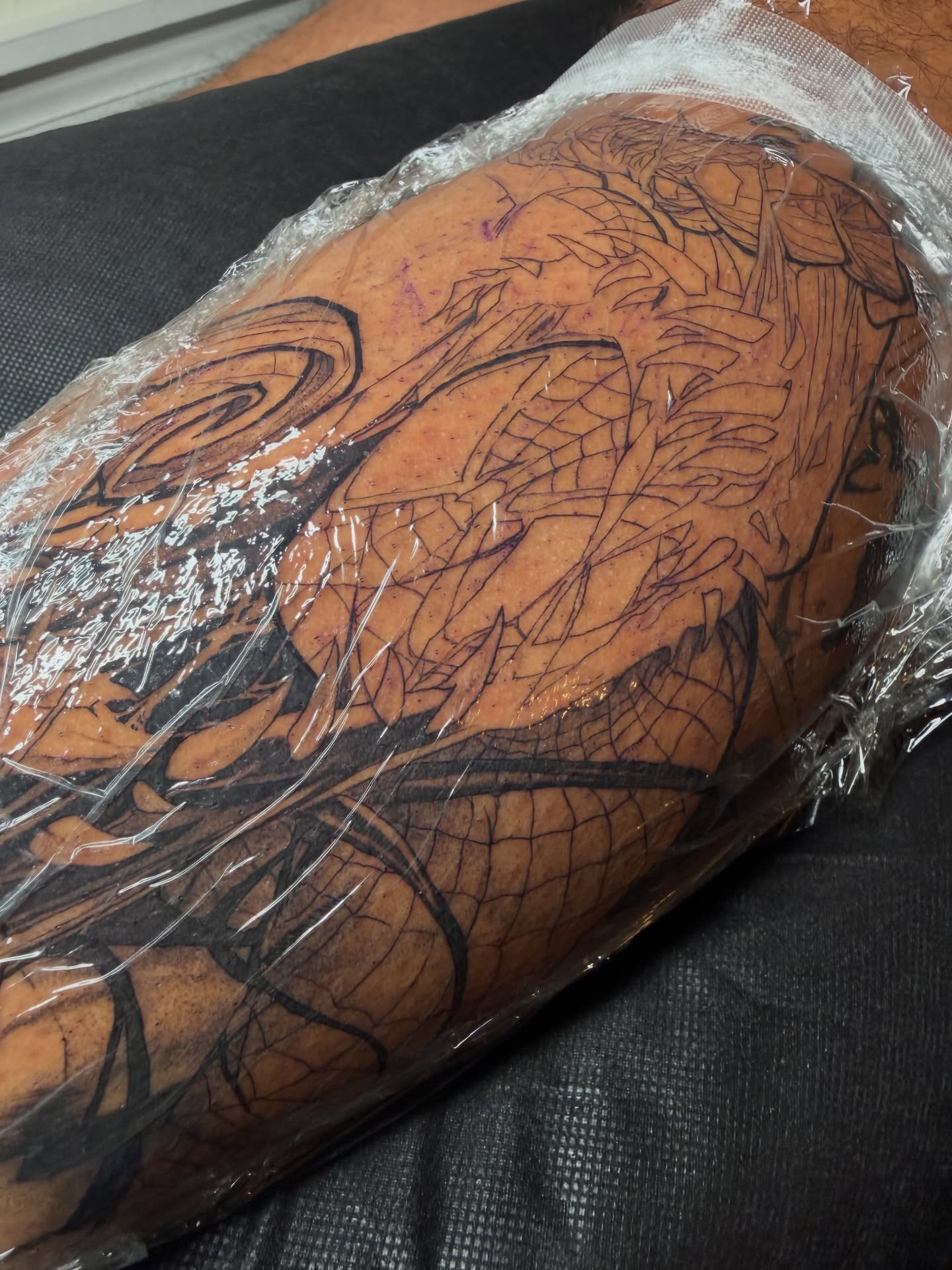 Bird black and grey tattoo on the forearm by Dotwork