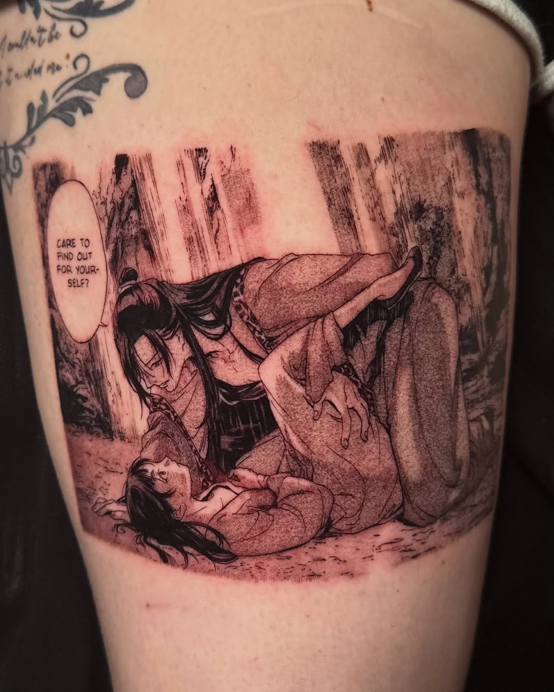 Tattoo by @idkdananicole β anime, black_and_grey
