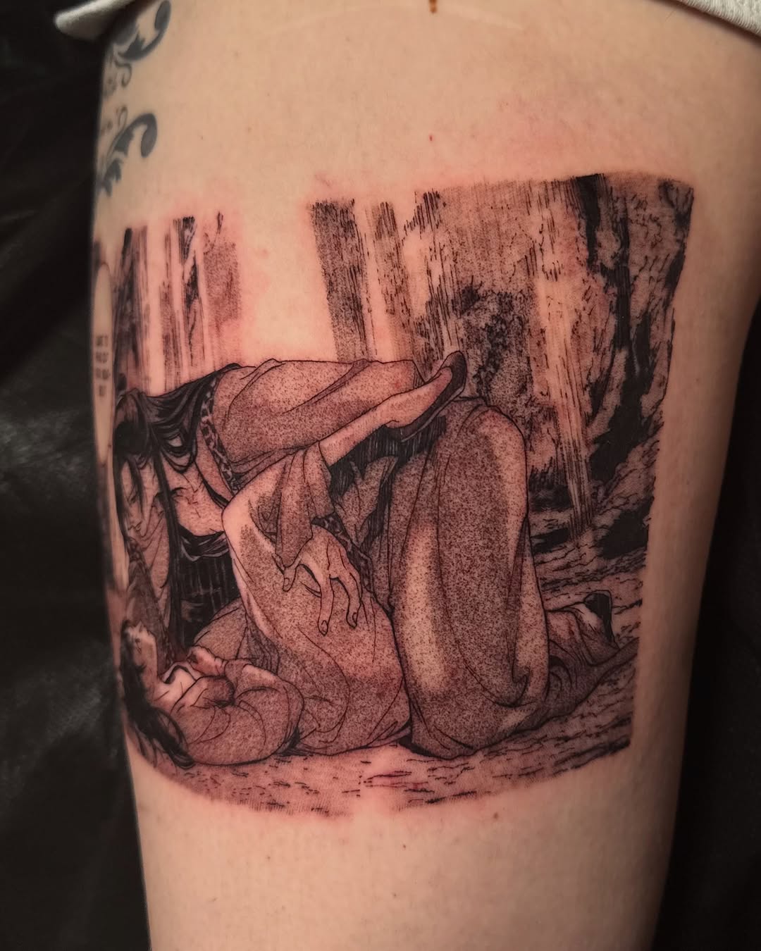 Tattoo by @idkdananicole β anime, black_and_grey