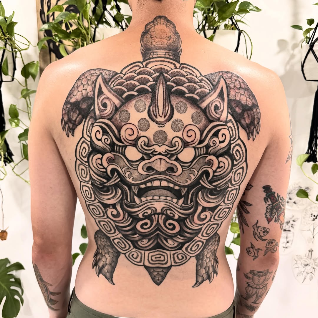 Tattoo by @darkartist82 — japanese_irezumi, dotwork