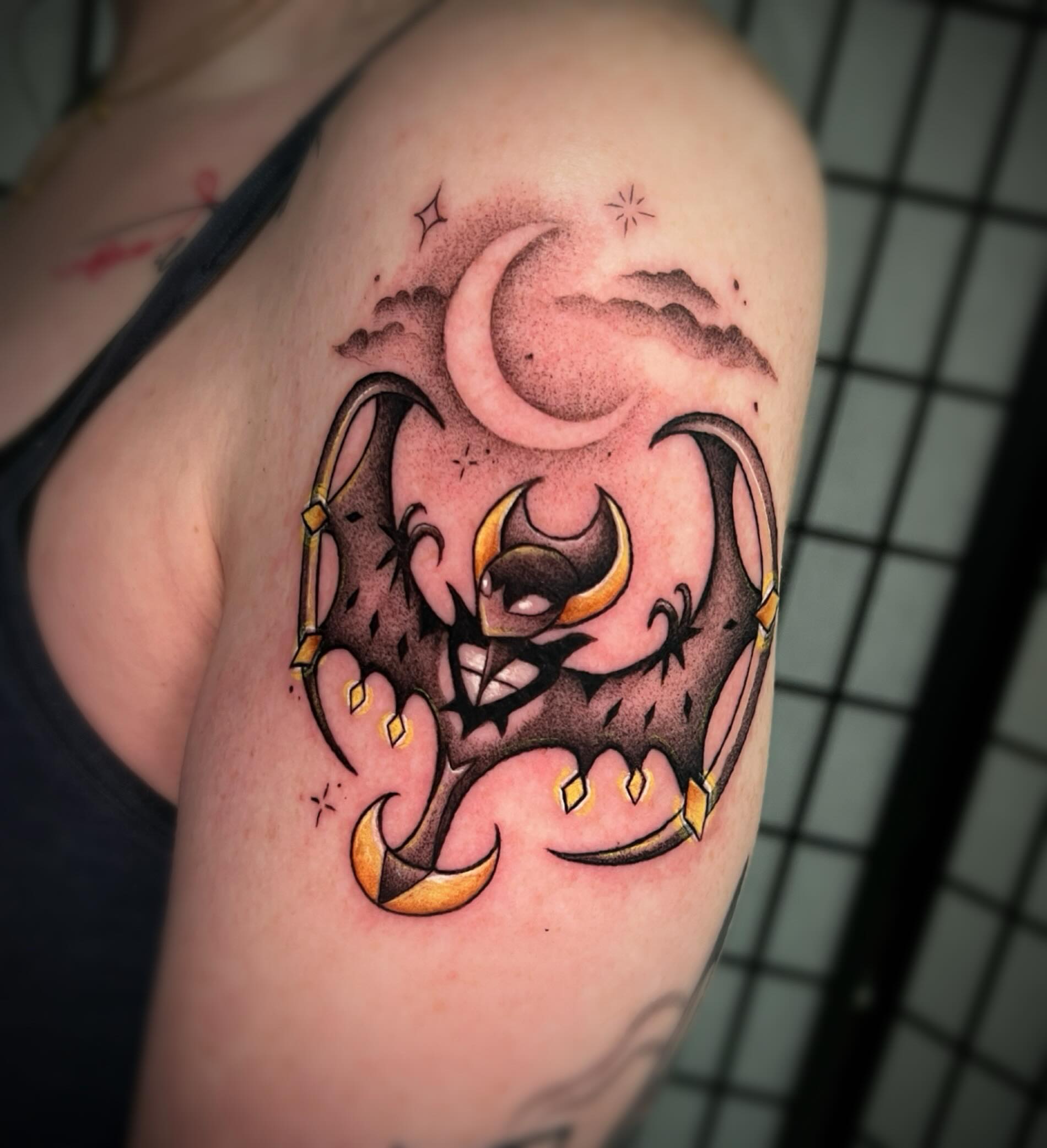 Bat American traditional tattoo on the shoulder by π·ππ πππππ π·οΈ