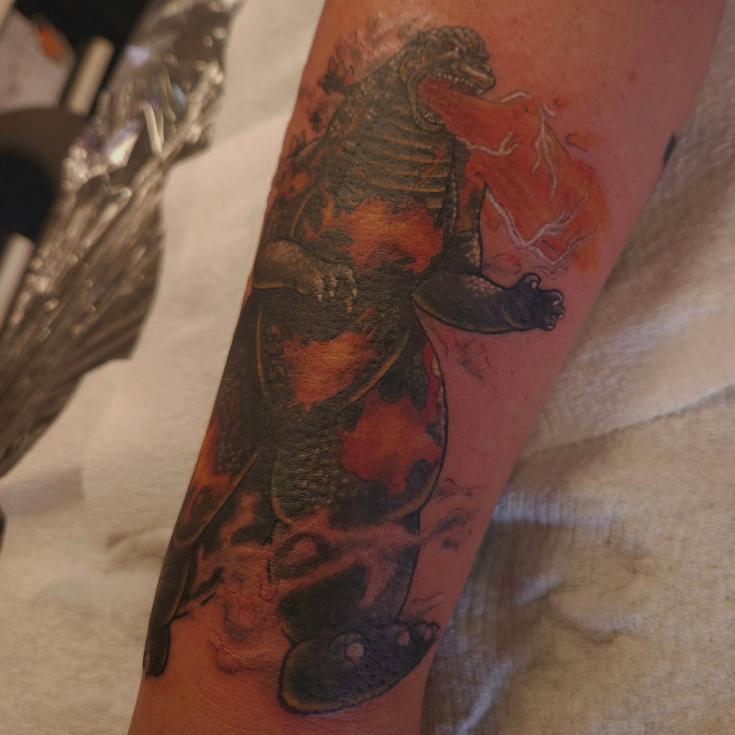 Godzilla realism tattoo on the forearm by πΎπππππ πΎπππππ