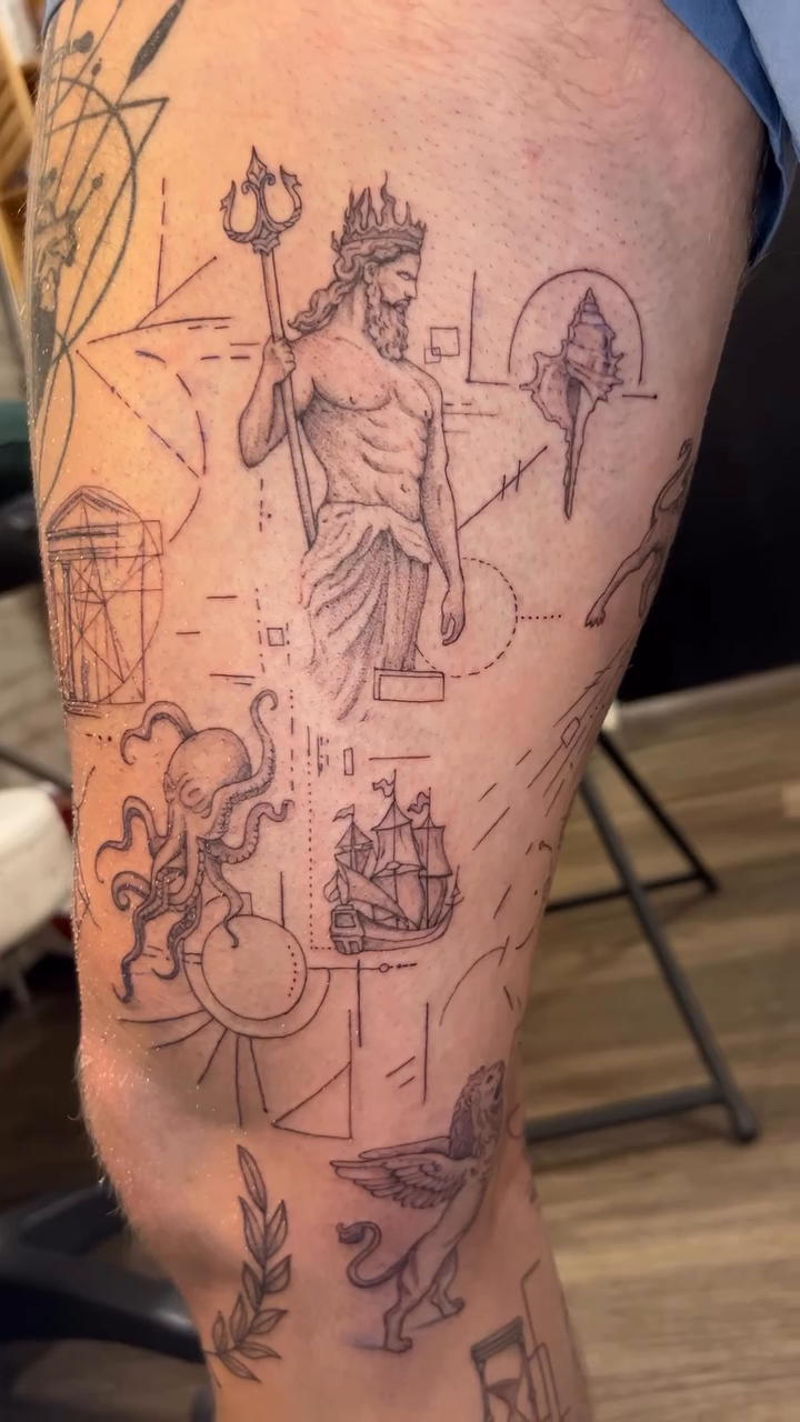 Tattoo by @inkbygwen β geometric, black_and_grey
