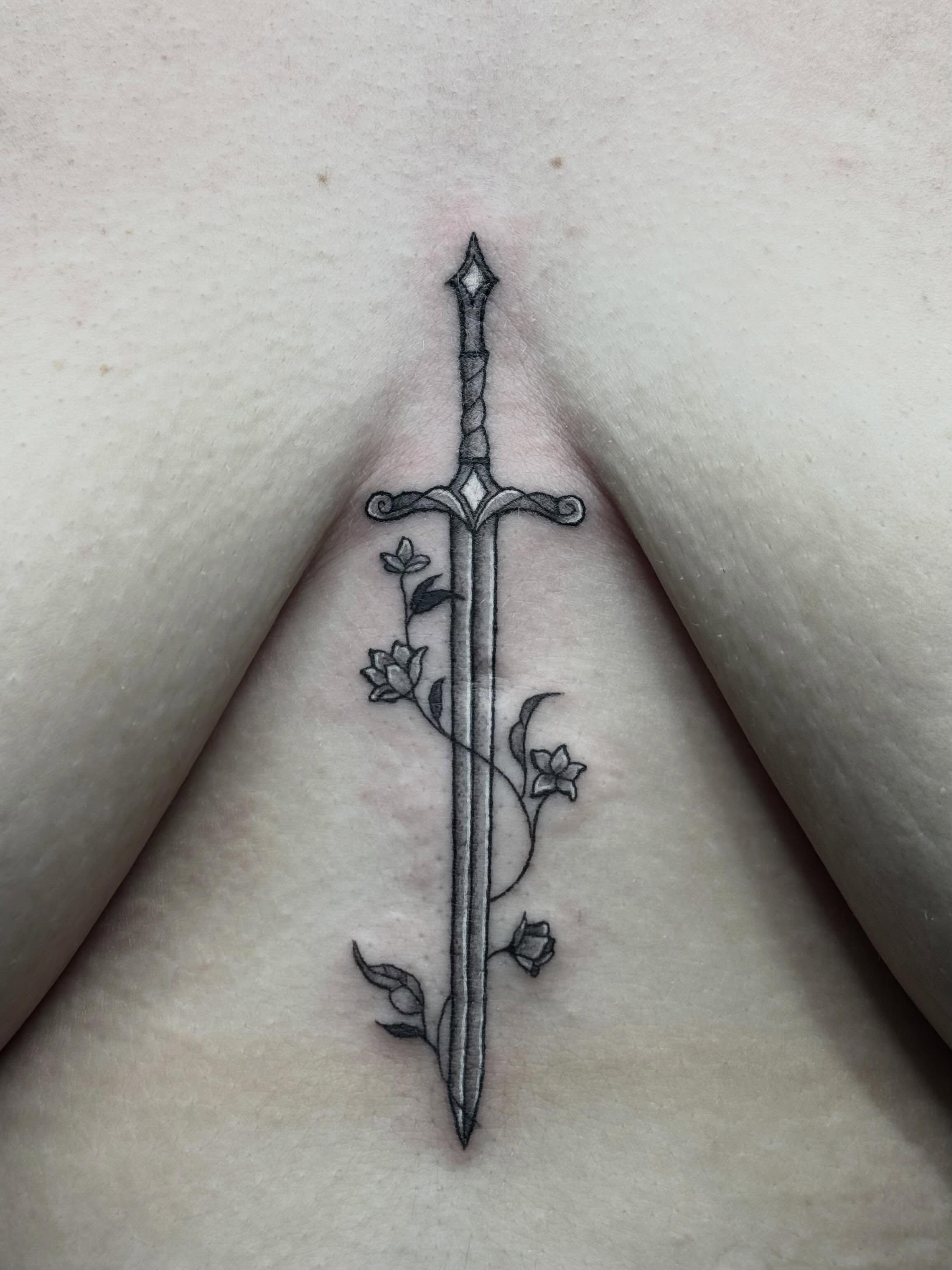 Tattoo by @hardcore.crybaby — black_and_grey